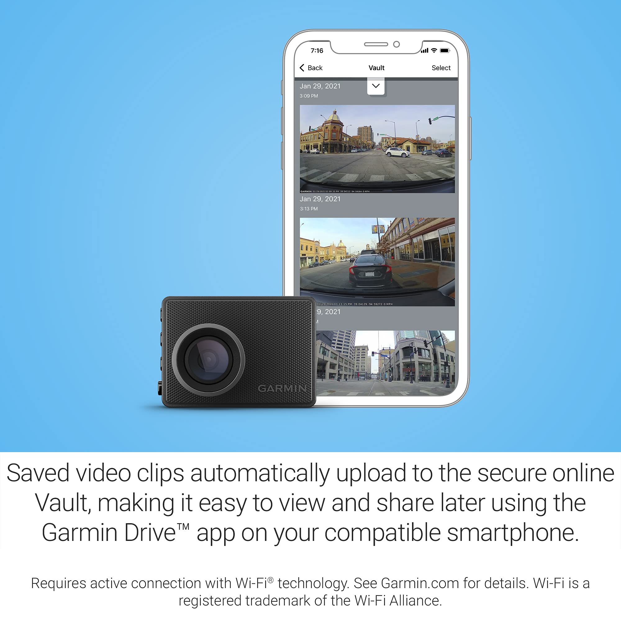 Garmin Dash Cam 47, 1080P And 140 Degree Fov, Monitor Your Vehicle While Away W/ New Connected Features, Voice Control, Compact