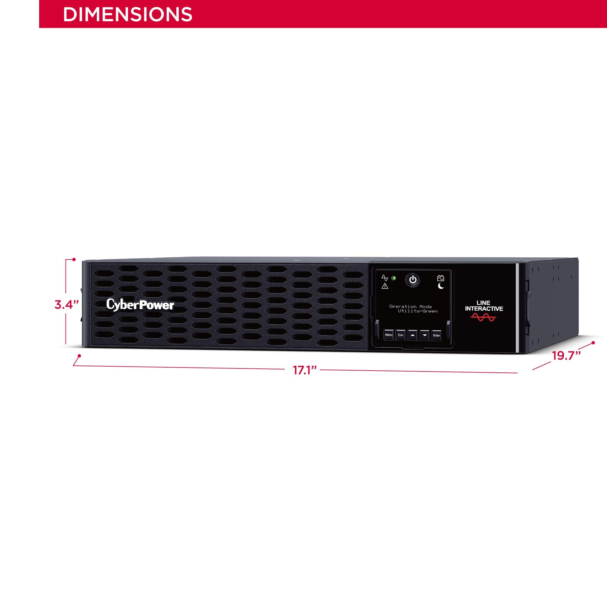 Cyberpower Pr3000Rtxl2Un Smart App Sinewave Ups System, 3000Va/3000W, 9 Outlets, 2U Rack/Tower, Rmcard205 Pre-Installed, Ebm Opt