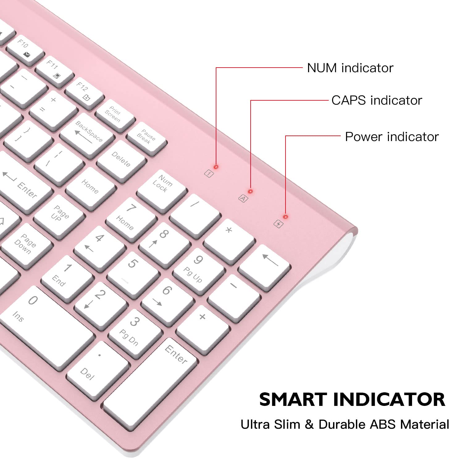 Cimetech Wireless Keyboard And Mouse Combo, Compact Full Size Wireless Keyboard And Mouse Set 2.4G Ultra-Thin Sleek Design For W