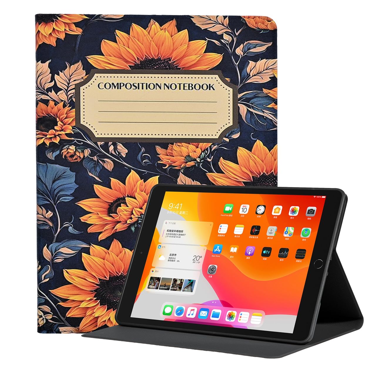 Yoyoyx Case For Ipad 10.2 Inch 9Th/8Th/7Th Generation 2021/2020/2019, Pu Leather Folding Case Multi Angle Stand Shell Tpu Cover