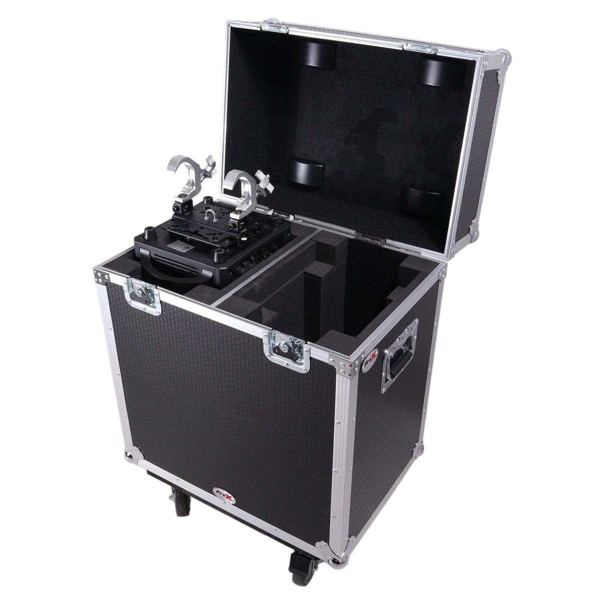 ProX XS-MH12RX2W Moving Head Lighting Road Case for ADJ Hydro Beam X12 Vizi Beam 12RX Fits 2 Units with 4' Casters