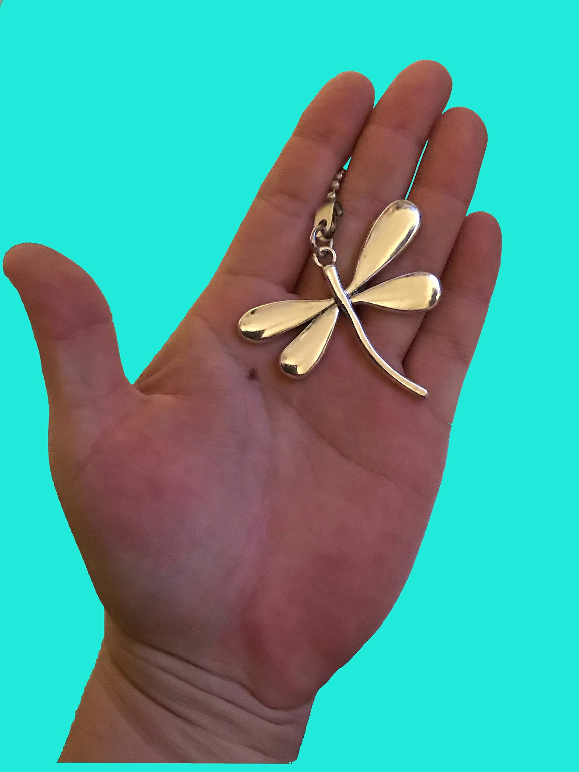 Large Pewter Dragonfly Ceiling Light Fan Pull Pull Chain Extender Ornament