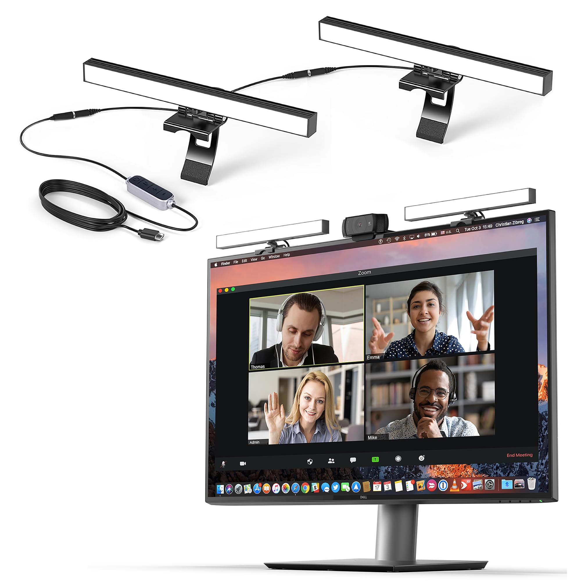 Humancentric Video Conference Lighting   Webcam Light For Streaming, Led Monitor And Laptop Light For Video Conferencing, Zoom Lighting For Computer, Replaces Ring Light For Zoom Meetings, Double Kit