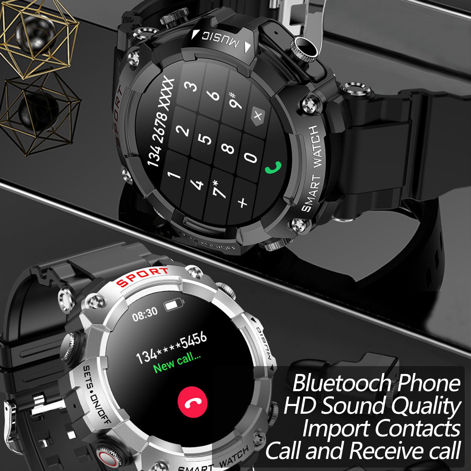 Ypsdoowkj Smart Watch With Earbuds For Men Women,1.52'' Hd Touch Screen,9D Sound Effects,110+ Fitness & Sleep Monitor, Bluetooth