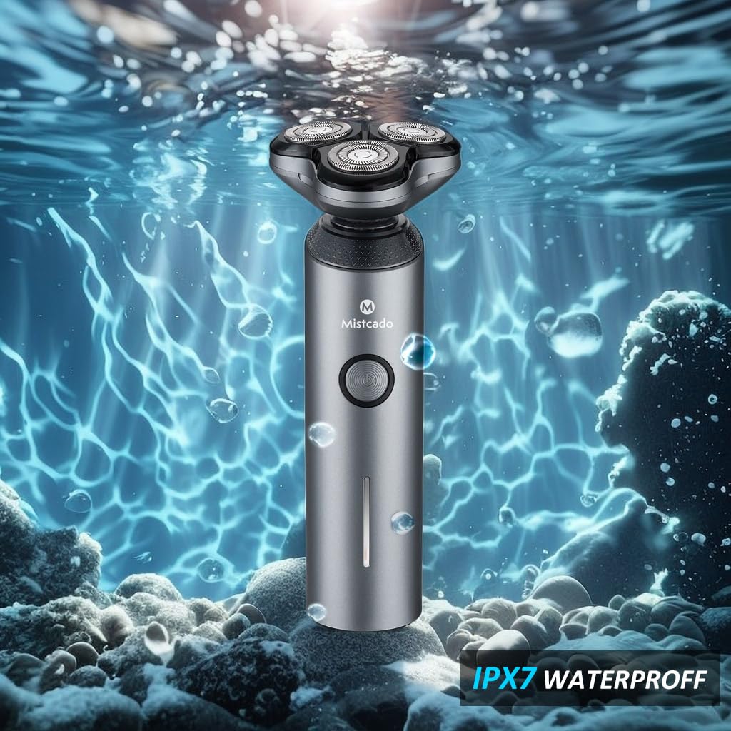 Electric Razor For Men, 4 In 1 Face Rechargeable Shaver Kit, Cordless Waterproof Rotary Razors With Travel Beard Trimmer, Nose T