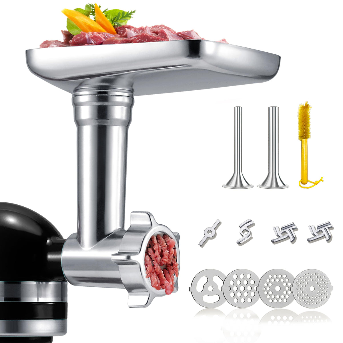 Metal Grinder Attachment For Kitchenaid Stand Mixers, Meat Grinder Attachment, Sausage Stuffer, Food Grinder Attachment, Mixer A