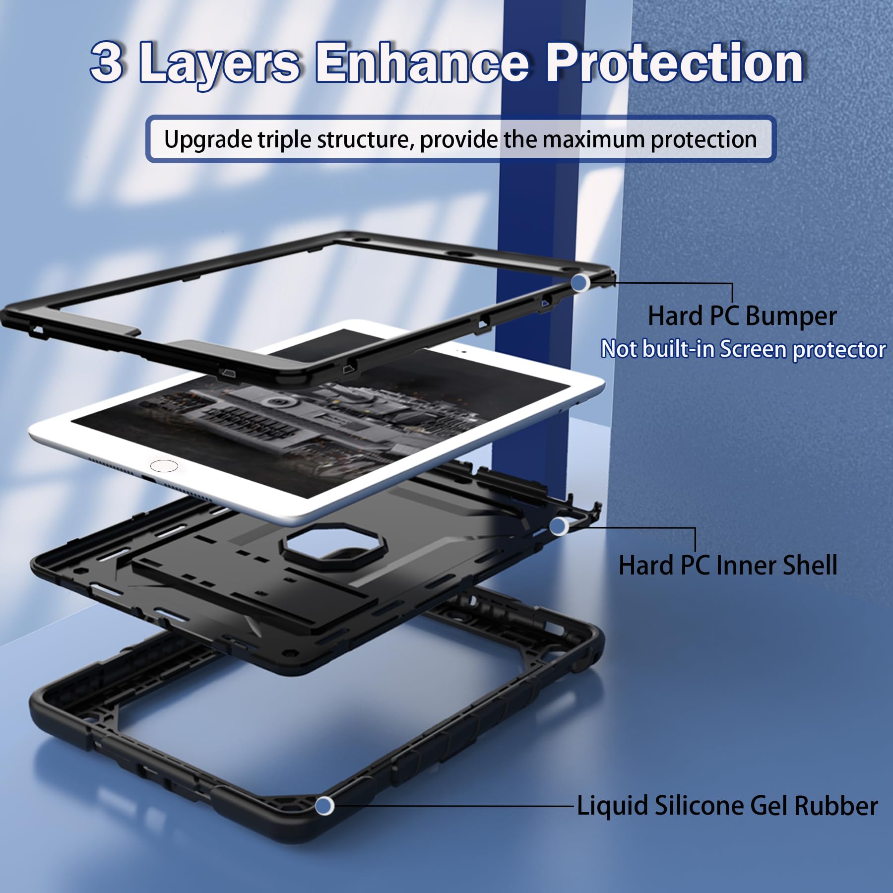 Timism For Ipad 6Th Generation Cases, Ipad 5Th Gen Case, Ipad Air 2 & 1St Case, Ipad Pro 9.7 Inch Case With Shoulder Strap And P