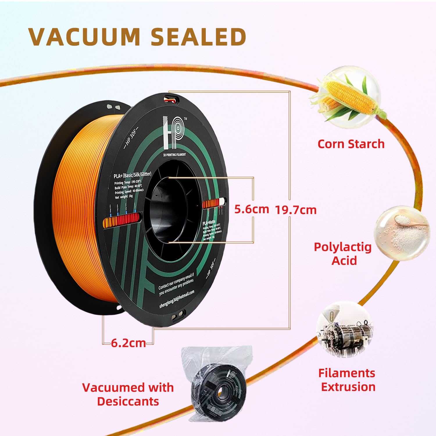 Pla Filament, Pla Plus(Pla+), 3D Printer Filament, Pla Filament 1.75Mm Dimensional Accuracy +/  0.02Mm, 1Kg Spool (2.2 Lbs), Fit