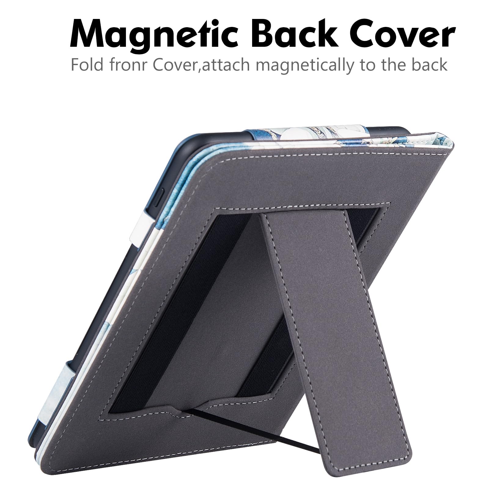 Bozhuorui Stand Case For All-New 7.8 Nook Glowlight 4 Plus (2023 Released Only) - Premium Pu Leather Sleeve Cover With Two Hand