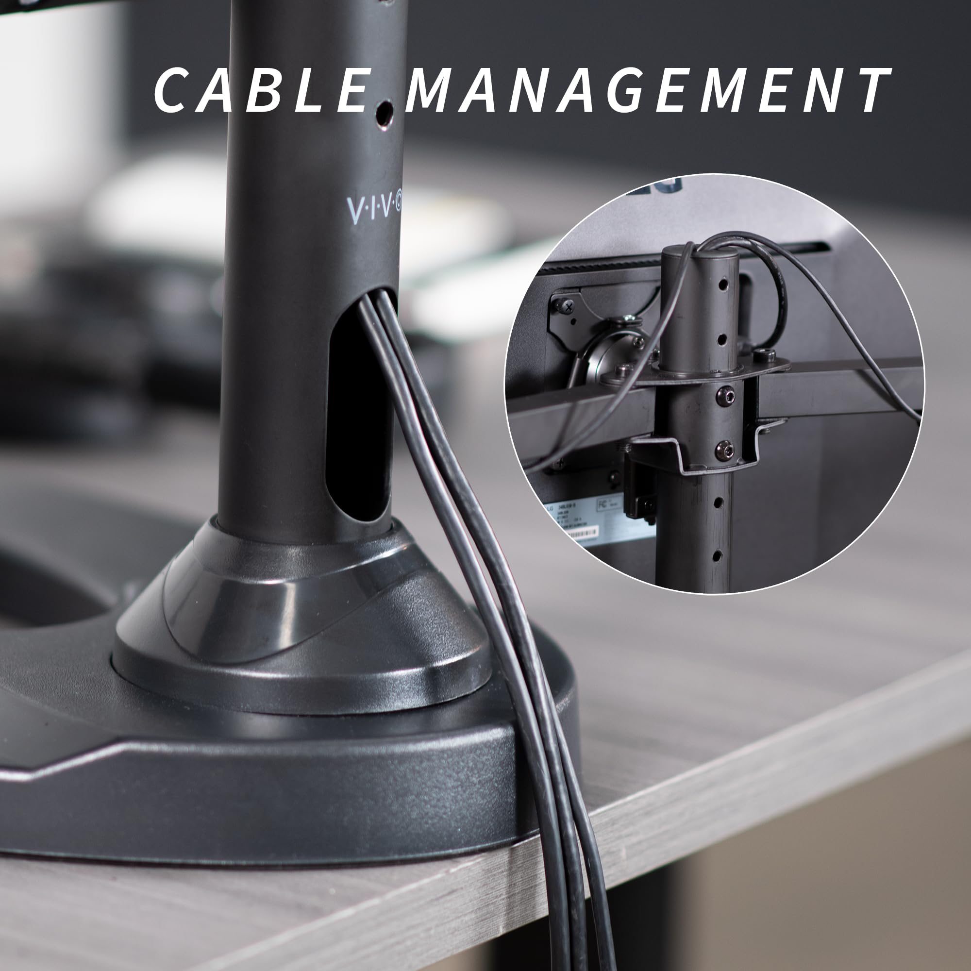 VIVO Quad Monitor 13 to 32 inch LED LCD Freestanding Desk Stand, 3 Plus 1 Articulating VESA Computer Mount, Holds 4 Screens, Fully Adjustable for Home Office Workstation, Black, STAND V104F