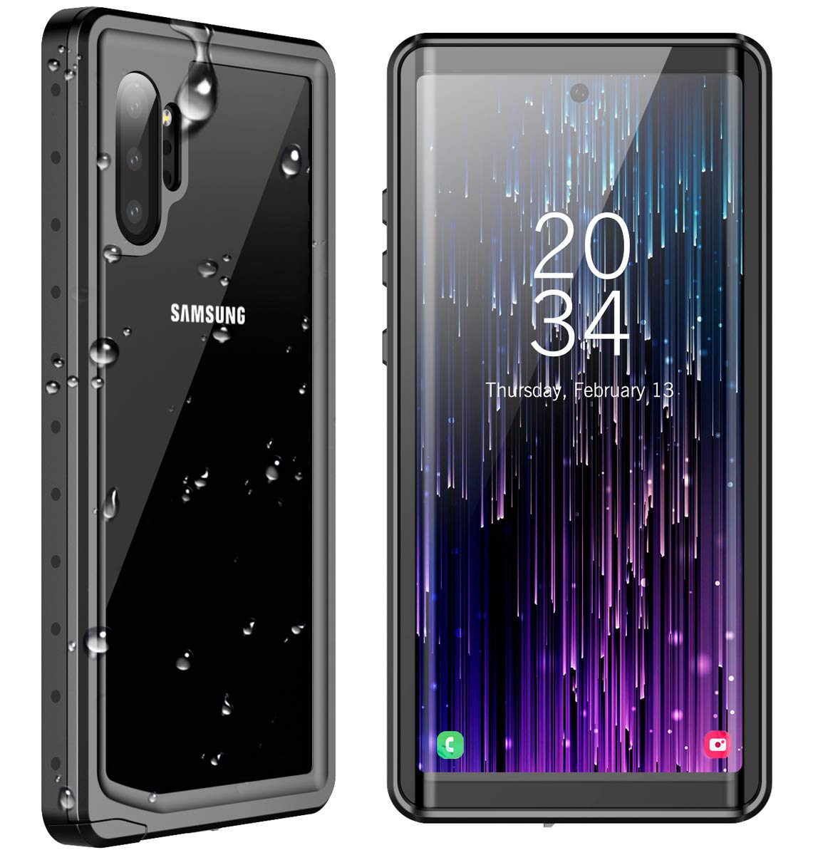 Spidercase For Samsung Galaxy Note 10 Plus Case, Waterproof Built In Screen Protector Fingerprint Unlock With Film, Shockproof F