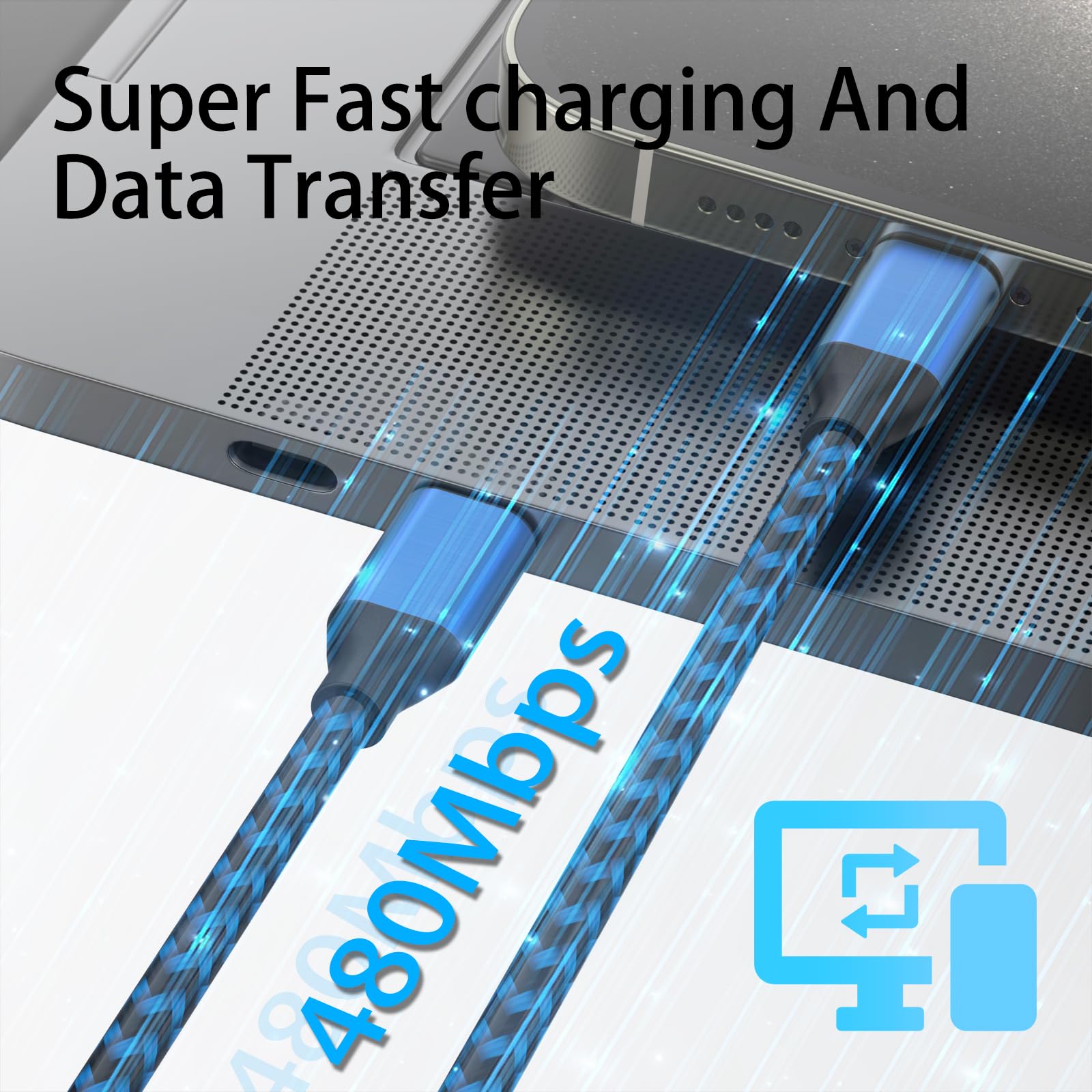 Usb C To Usb C Cable Nylon Braided 60W 3/3/6/6/10 Ft Usb Type C Fast Charging Cable For Iphone 16/16 Plus/16 Pro Max/15/15 Plus/15 Pro Max, Macbook Pro, Ipad Pro Air, Samsung S24/S24 Ultra/S23