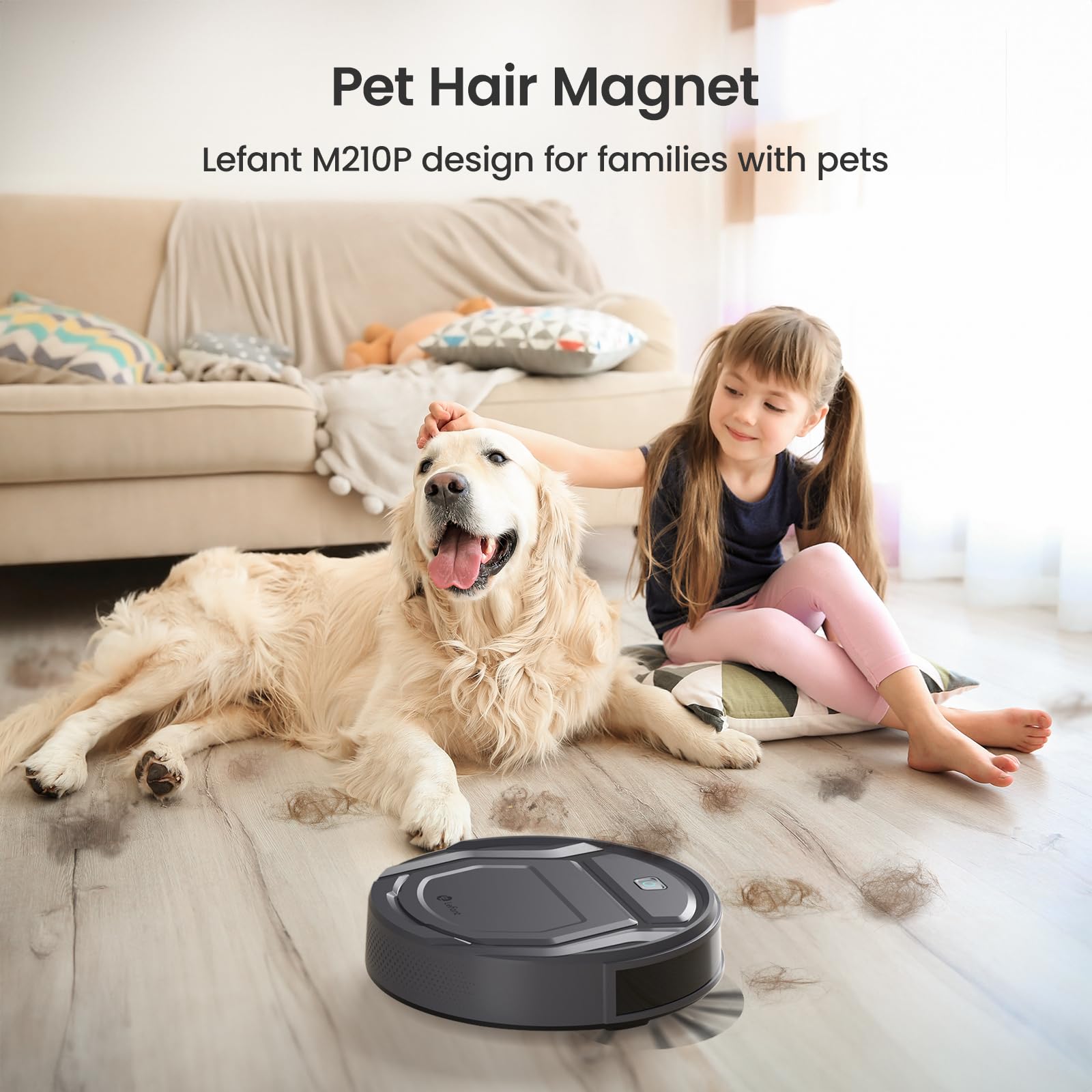 Lefant M210 Pro Robot Vacuum, Slim & Quiet, 3 Adjustable Suction Levels, 120 Min Runtime, Freemove 3.0, Wifi/App/Alexa, 6 Modes