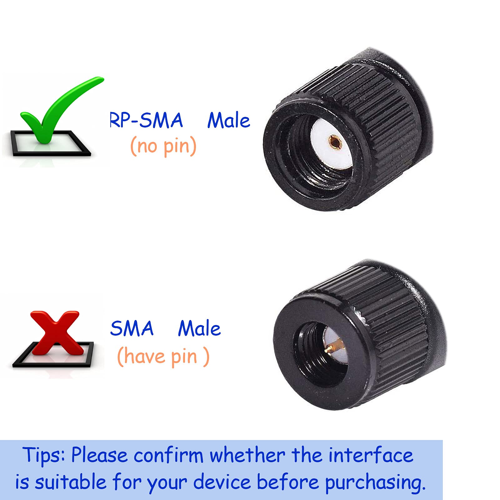 Bingfu Dual Band Wifi 2.4Ghz 5Ghz 5.8Ghz 3Dbi Mimo Rp Sma Male Antenna (2 Pack) For Wifi Router Wireless Network Card Usb Adapte