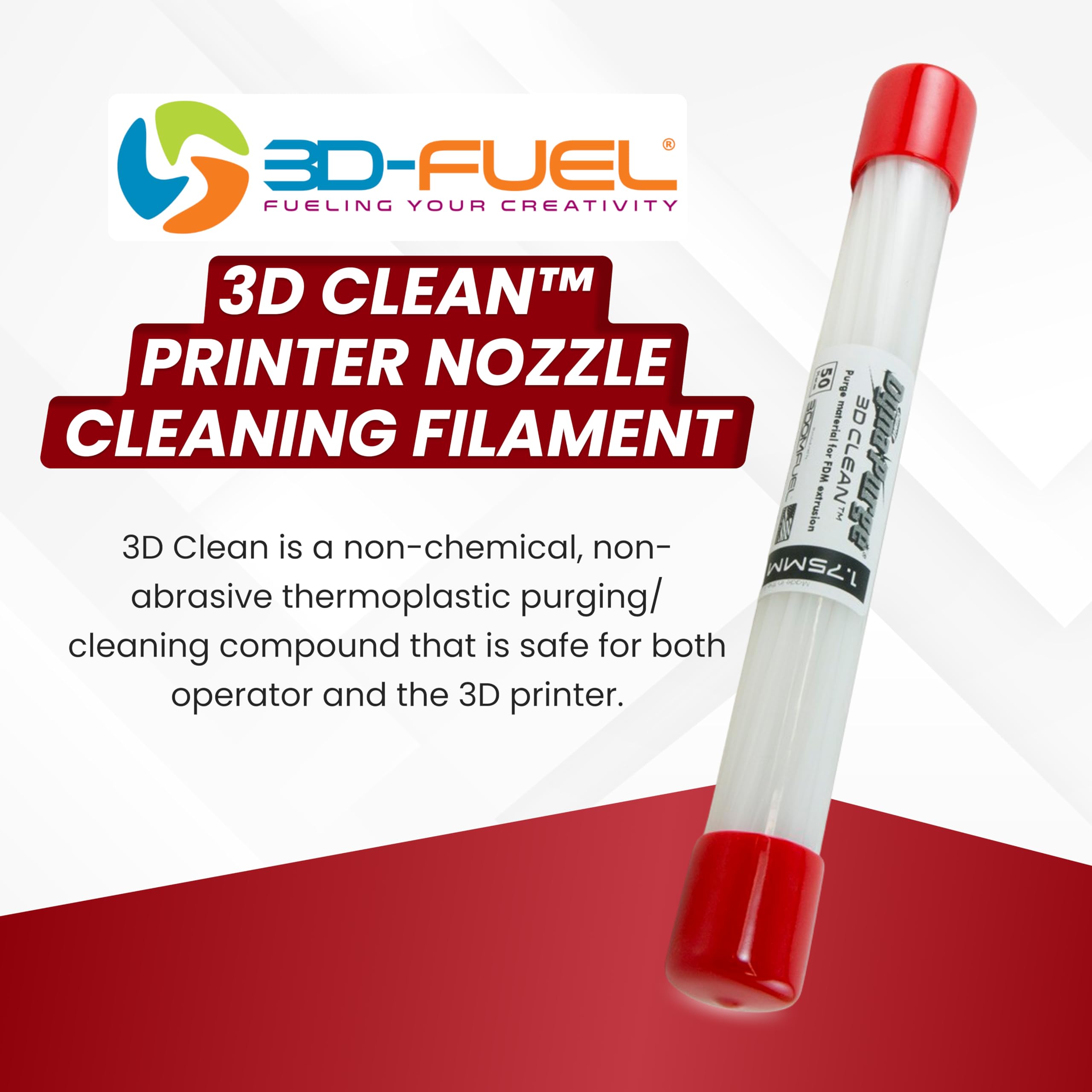 3D Fuel 3D Clean Printer Nozzle Cleaning Filament, Made In Usa | 50 Sticks 1.75Mm +/  0.03Mm