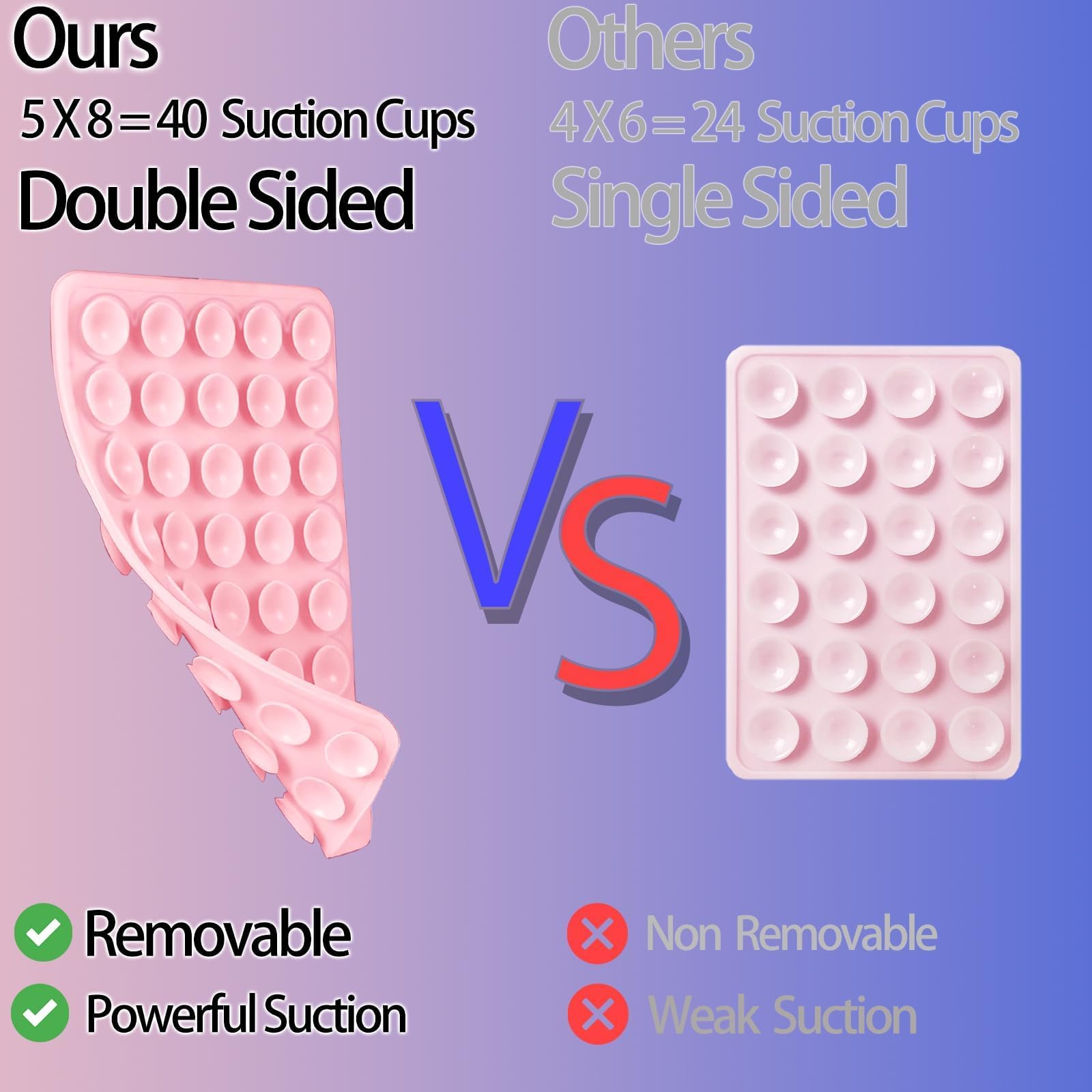 Qxbbox Silicone Suction Cup Phone Case Mount Double Sided, Hands-Free Strong Grip Holder For Selfies And Videos,Silicon Sticky P