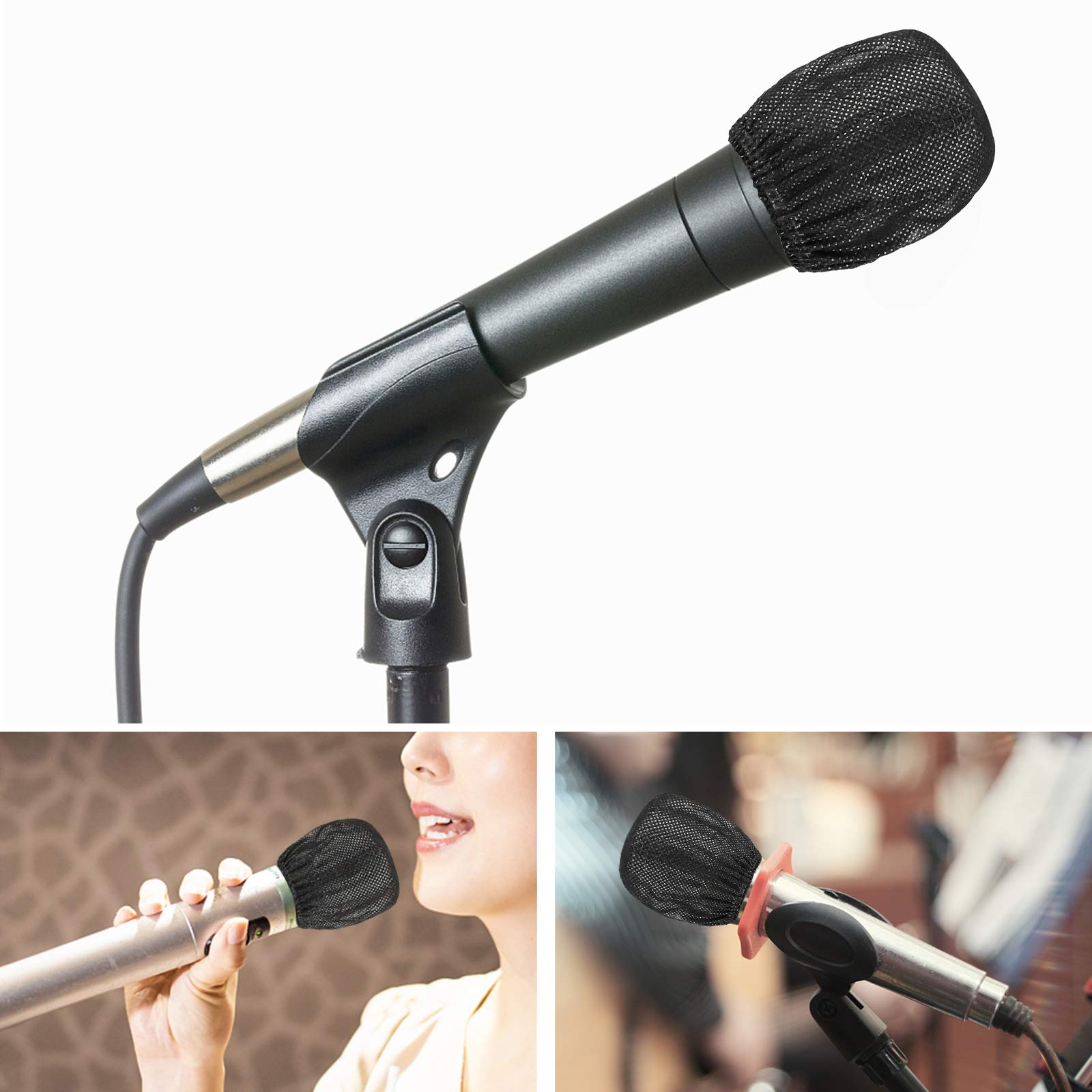 200 Pcs Disposable Microphone Cover Non Woven Handheld Microphone Windscreen Protective Cap For Recording Room, Ktv And Any Shar