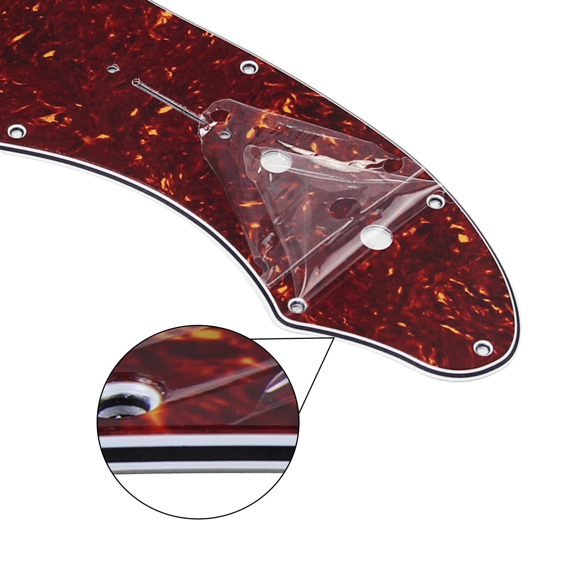 Fleor 4Ply Red Tortoise Shell Tl Pickguard Guitar Pick Guard Plate With Screws Fit 69 Tl Thinline Re-Issue Guitar Part