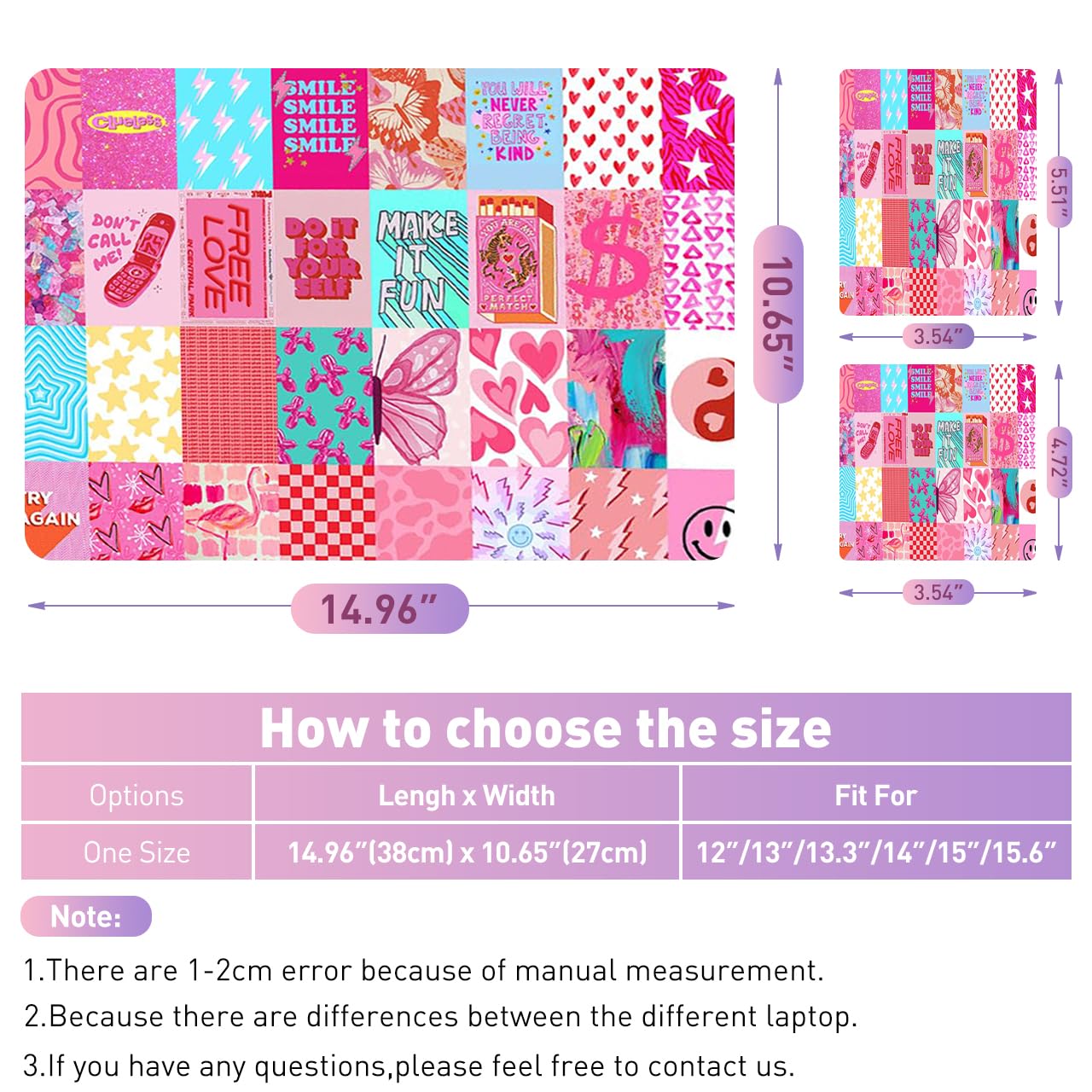 NXZGO Universal Reusable Waterproof Laptop Skin Decal Vinyl Pink Fashion Girl for 11.6-15.6 Inch Laptops