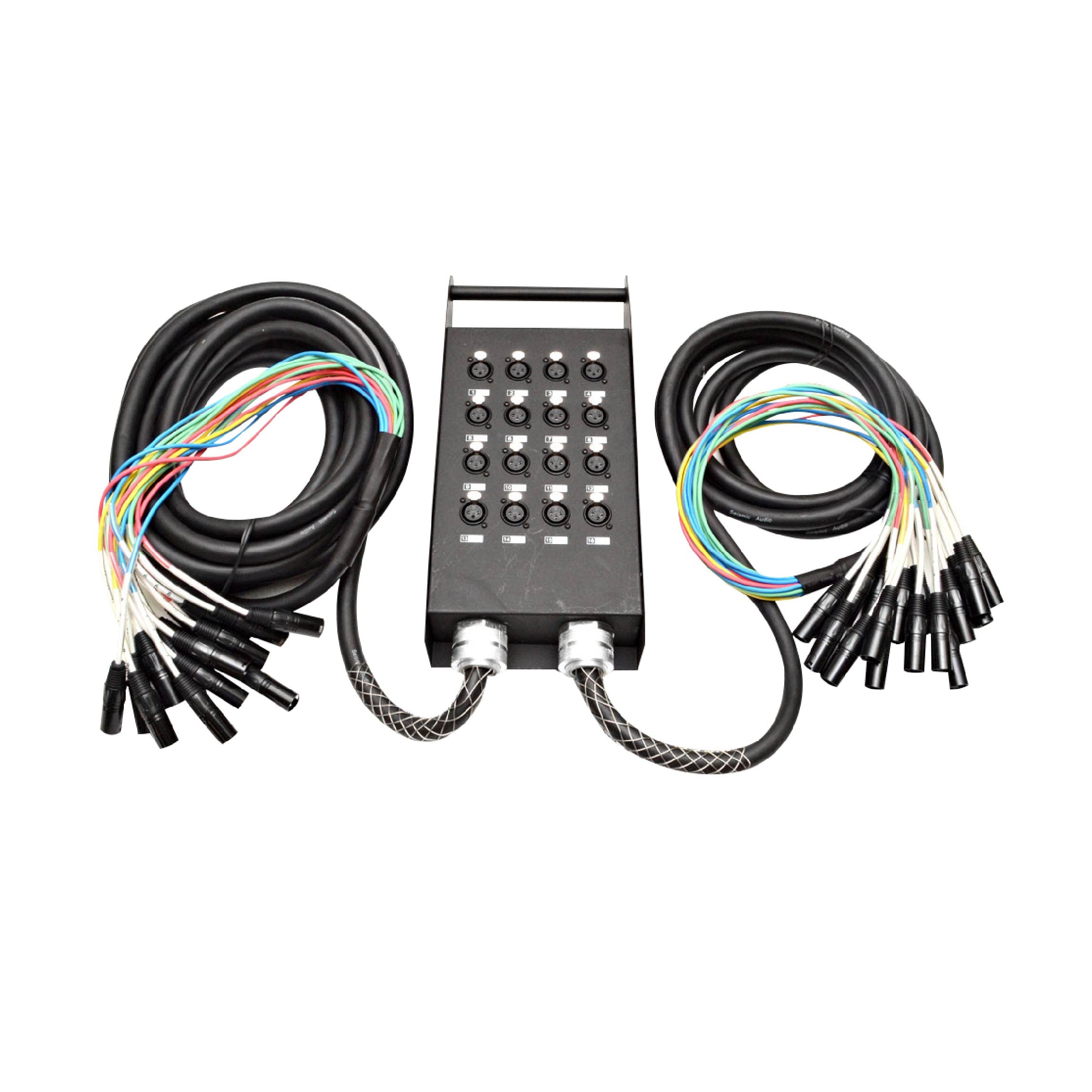 Seismic Audio - New 16 Channel Xlr Send Splitter Snake Cable With Box - Two Trunks 15' And 30' Fantails - Pro Audio Stage, Studi