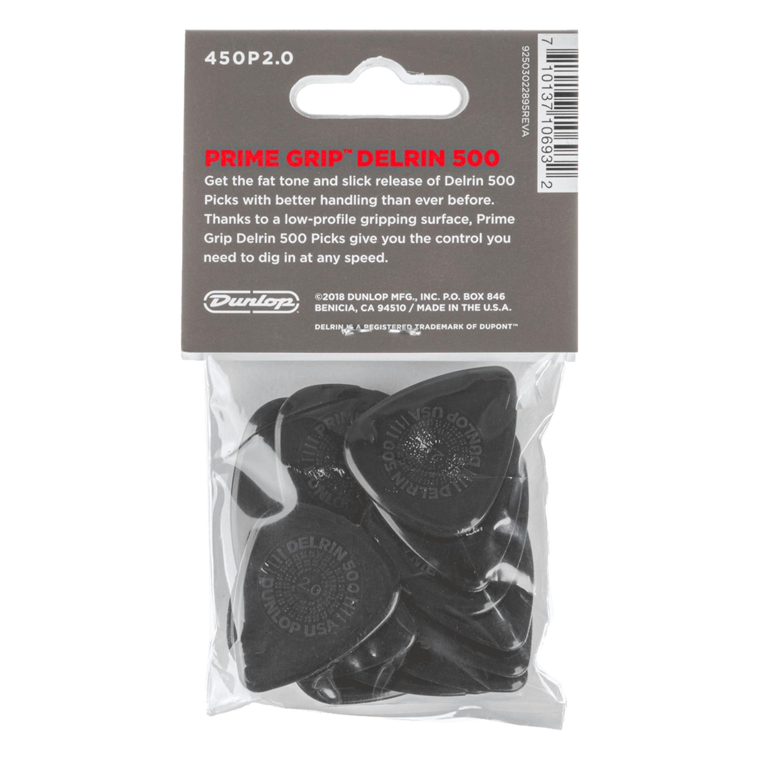 Dunlop Delrin 500 Prime Grip 2.0Mm Guitar Picks