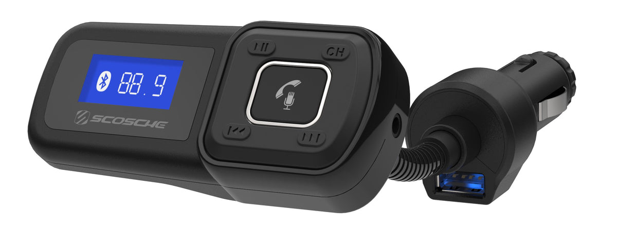 Scosche BTFM2A BTFREQ Universal Bluetooth Hands Free Car Kit with Digital FM Transmitter and 10 Watt USB Car Charger, Stream Smartphone Audio