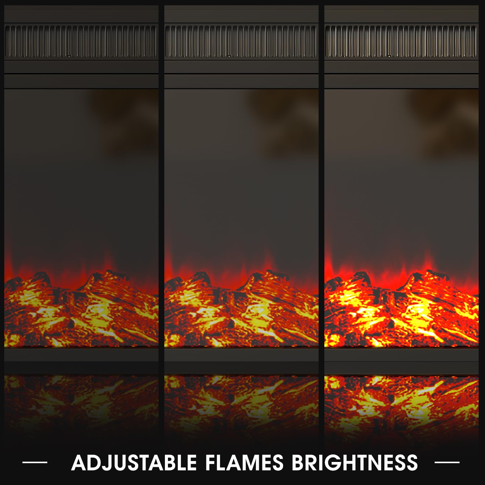 18'' Electric Fireplace Insert, Recessed Fireplace Heater With Low Noise, Remote Control With Timer, Touch Screen, Adjustable Fl