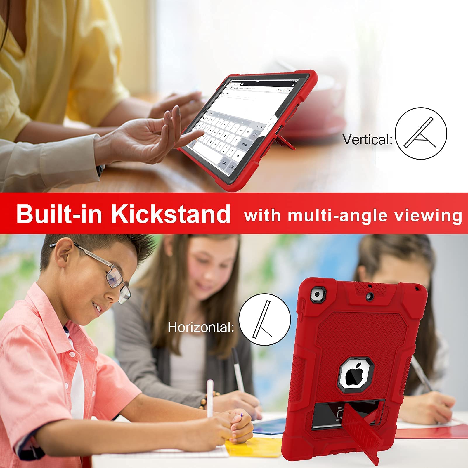 Timism Case For Ipad 9Th Generation/Ipad 8Th Generation/Ipad 7Th Generation, Slim Heavy Duty Shockproof Protective Case With Kic