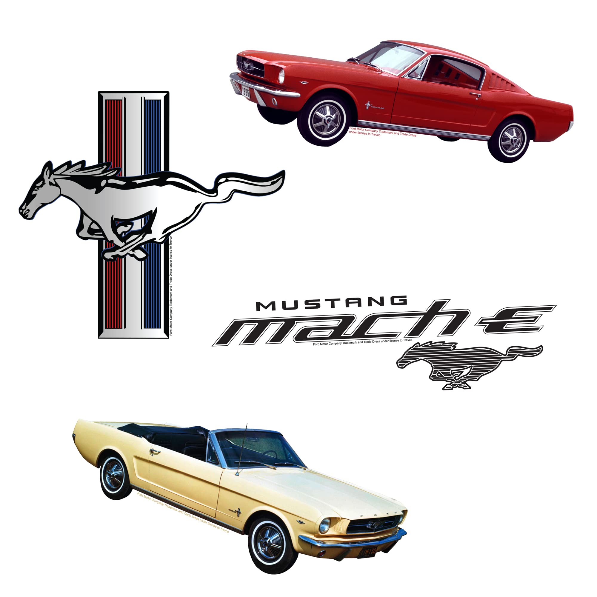 Ford Mustang Vinyl Large Deluxe Stickers Variety Pack   Laptop, Water Bottle, Scrapbooking, Tablet, Skateboard, Indoor/Outdoor