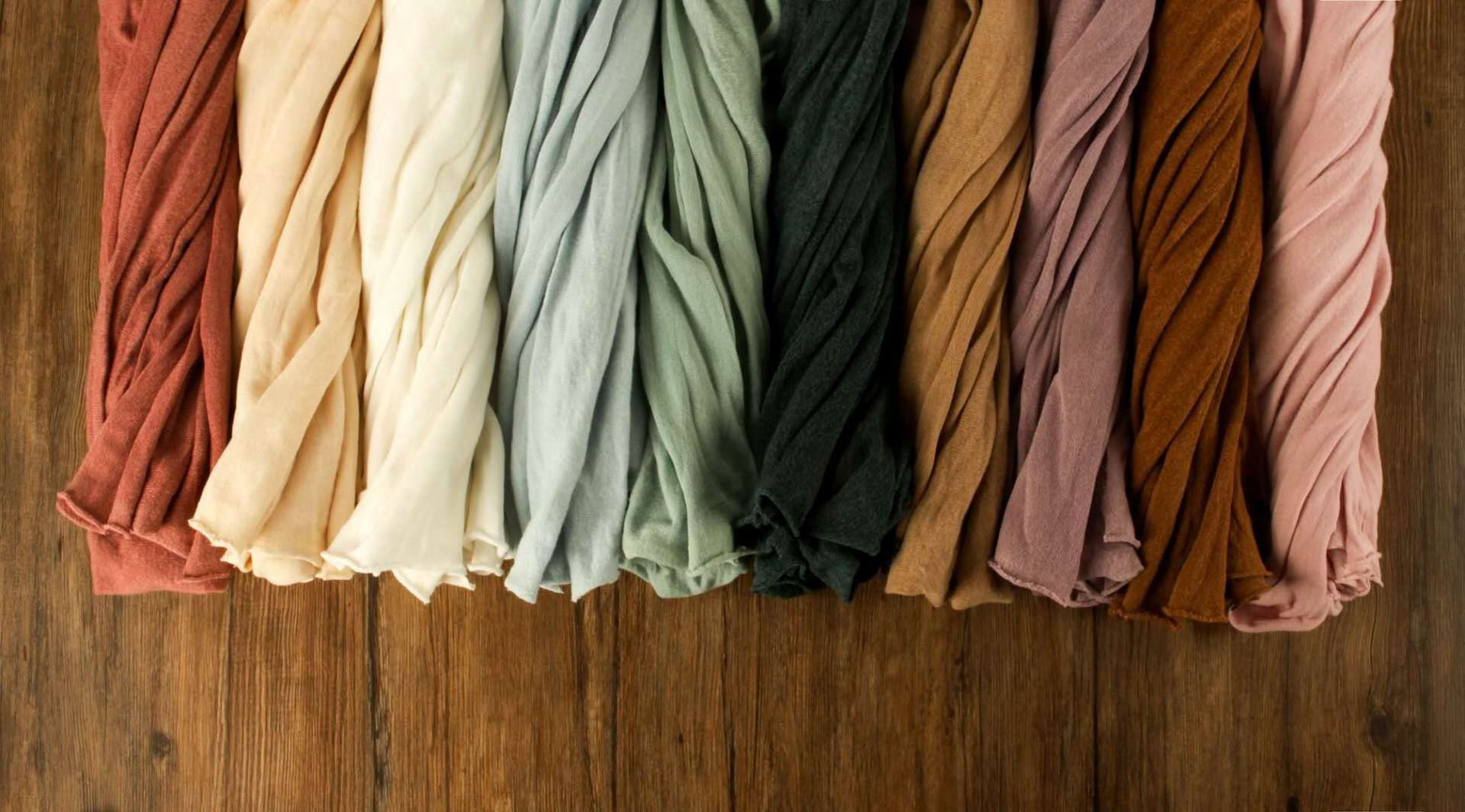 Newborn Baby Photography Props Boys Girls Sleepy Knot Hat & Stretch Fabric Wrap Blanket Photo Prop Outfit Set (Cream)