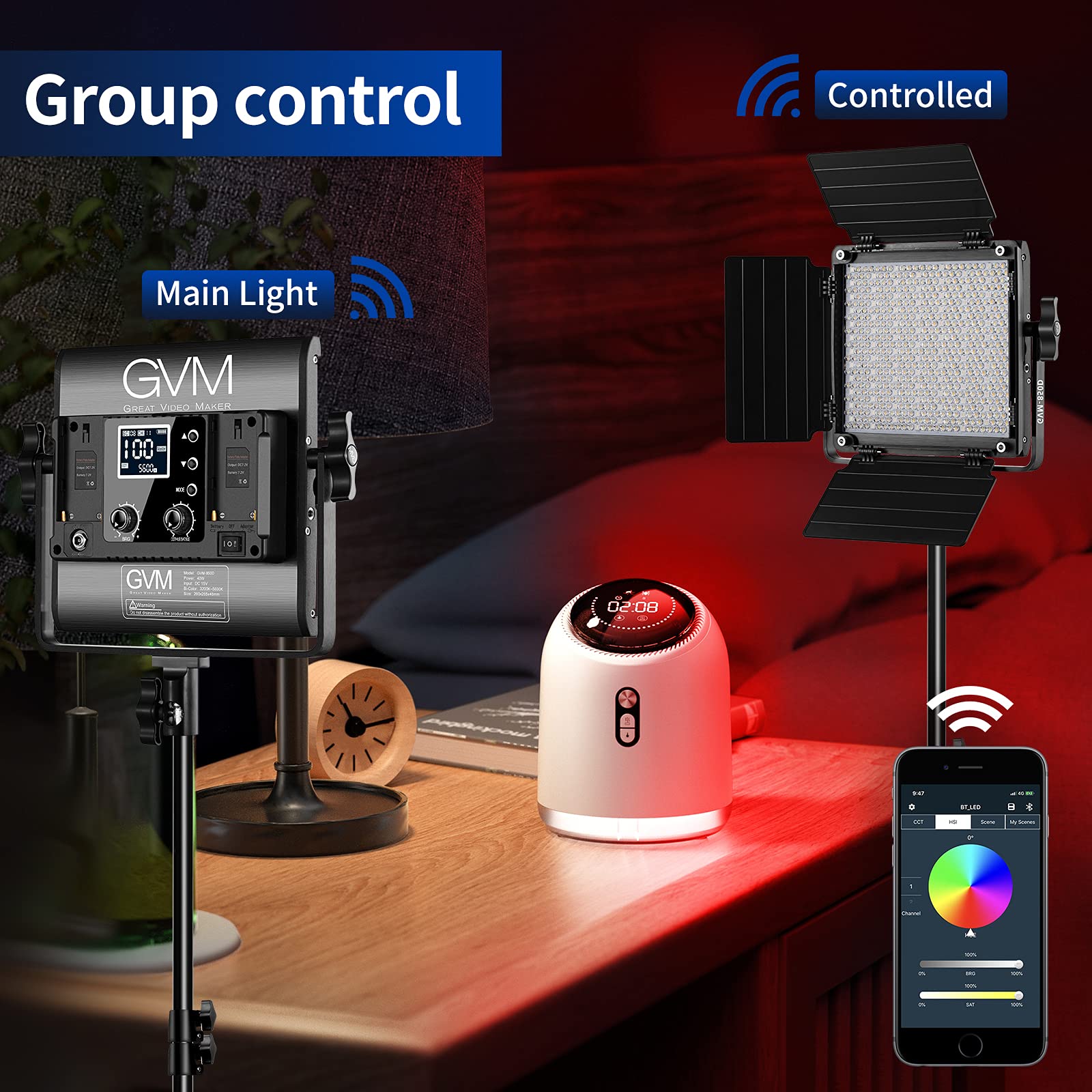 Gvm Rgb Video Lighting, 360 Full Color Led Video Light With App Control, 3 Packs 850D Photography Lighting Kit Cri 97, Youtube,