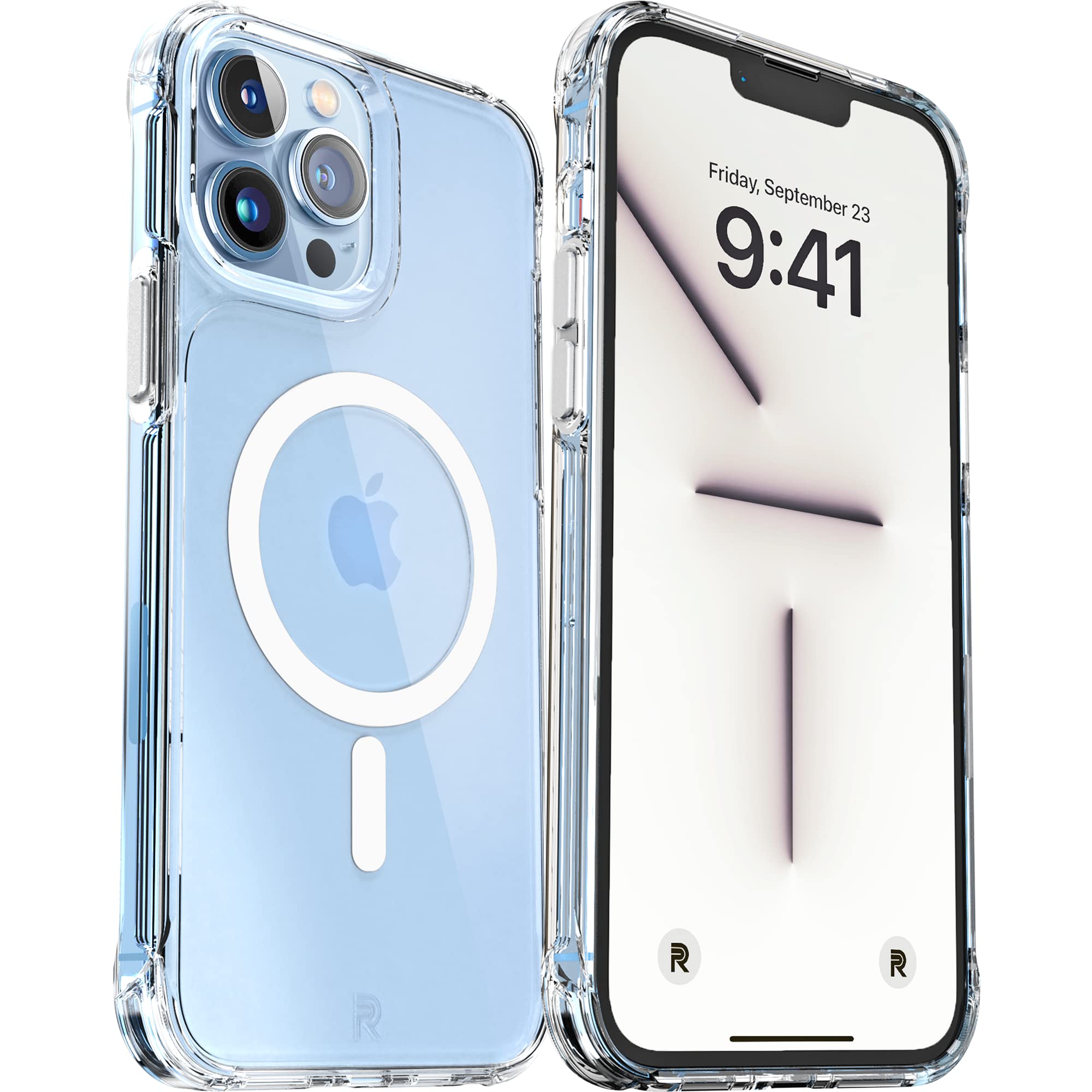 Rebel Clear Case For Iphone 13 Pro Max [Crystal Series Gen 3] Magsafe Compatible, Non Yellowing, Protective Shockproof Bumpers,