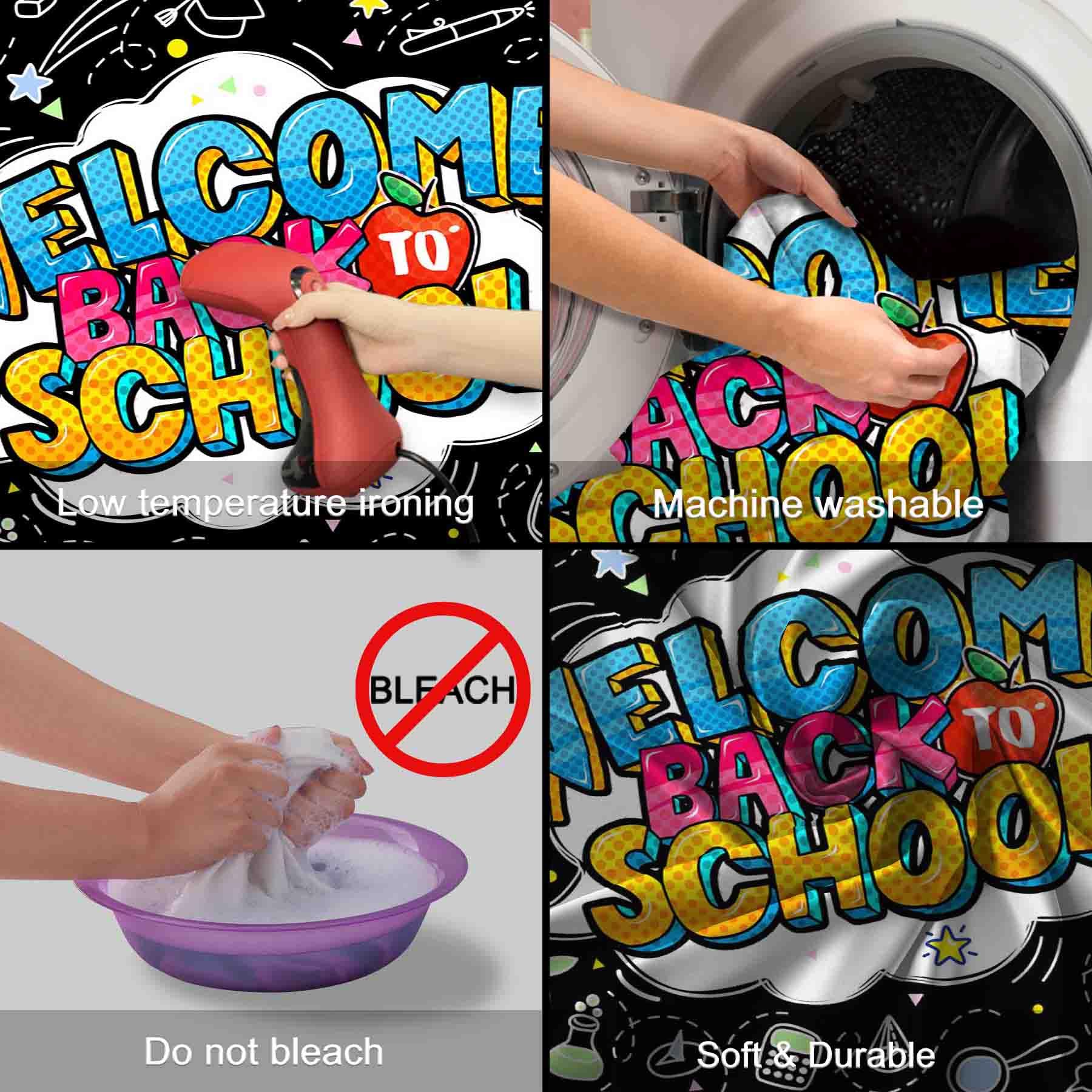 Zthmoe 72X43Inch Welcome Back To School Backdrop First Day Of Kindergarten Black Photography Background Teachers And Students Lu