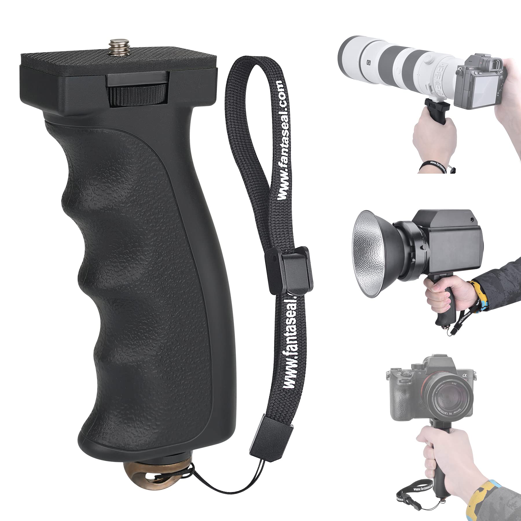 Universal Ergonomic Dslr Mirrorless Camera Camcorder Monocular Hand Grip Stabilizer, Portable Handheld Selfie Stick, Long Focus