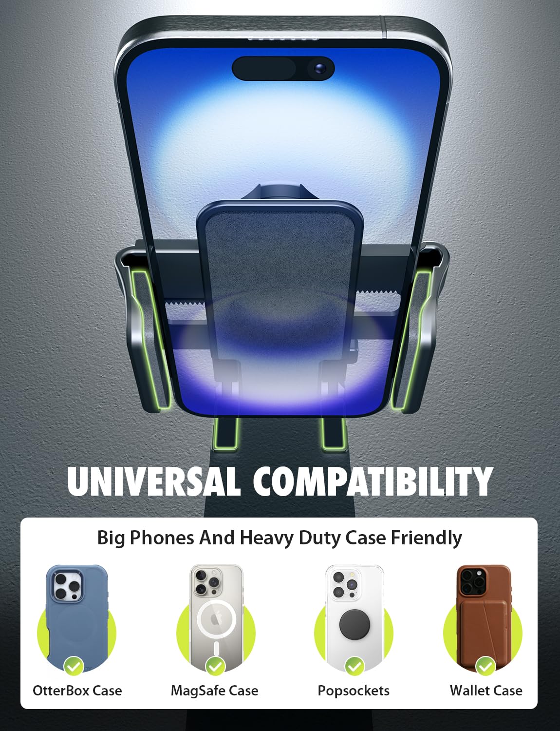 Bracketron Car Phone Holder, Tripgrip Phone Mount For Car Dashboard & Air Vent, 360 Rotation One-Hand Release Car Cell Phone Hol