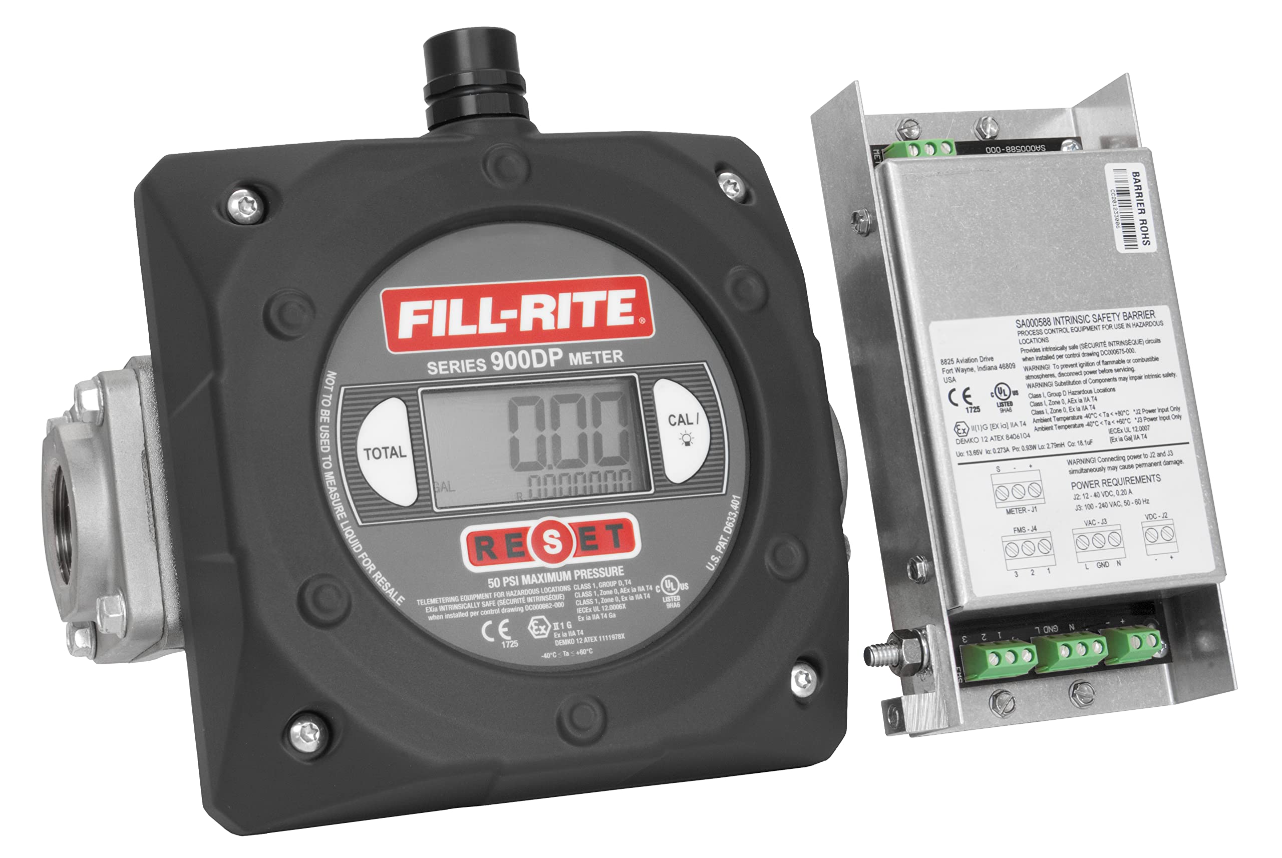 Fill-Rite 900CDP1.5 1-1/2 6-40 GPM(23-151 LPM) Digital Nutating Disc Fuel Transfer Meter with Pulse Output