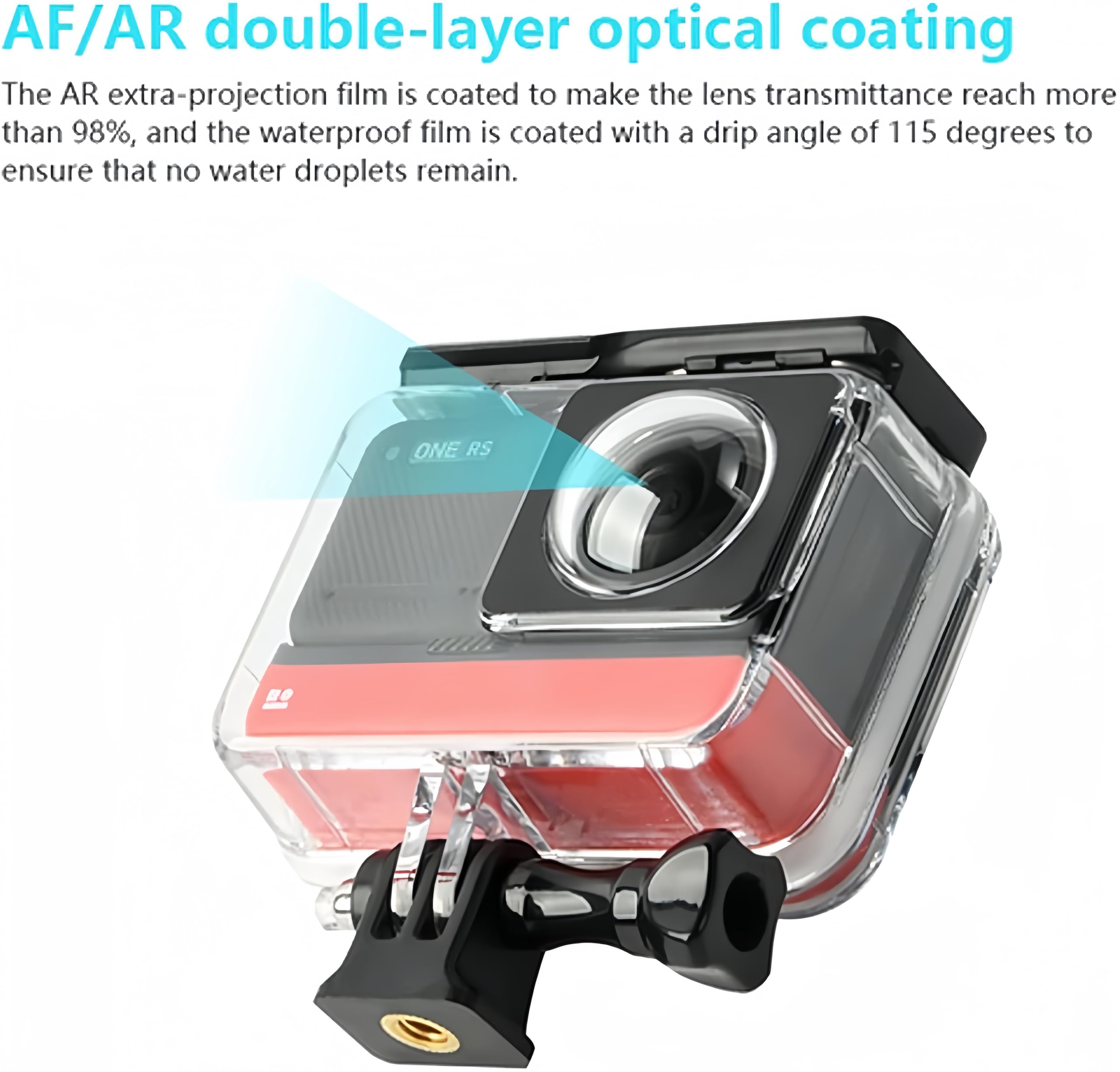 Honlyn Waterproof Housing Case Compatible With Insta360 One Rs 360 Underwater Diving Shell 60M Protective Shell