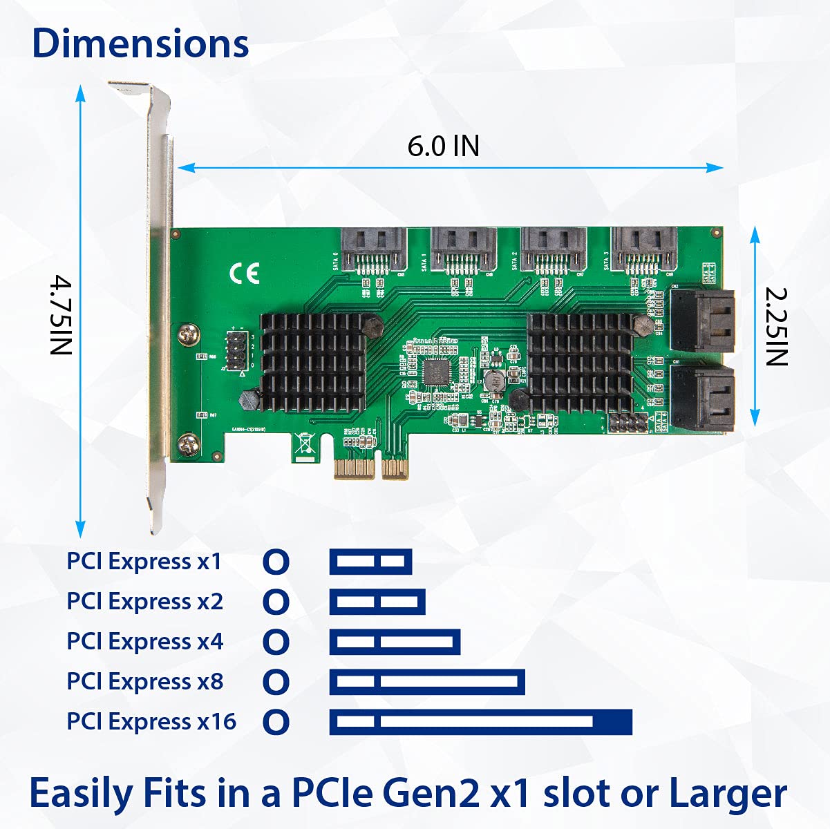 Syba 8 Port Sata Iii To Pcie 3.0 X1 Non Raid Expansion Card Dual Asm1064 Low Profile Bracket,Sd Pex40163