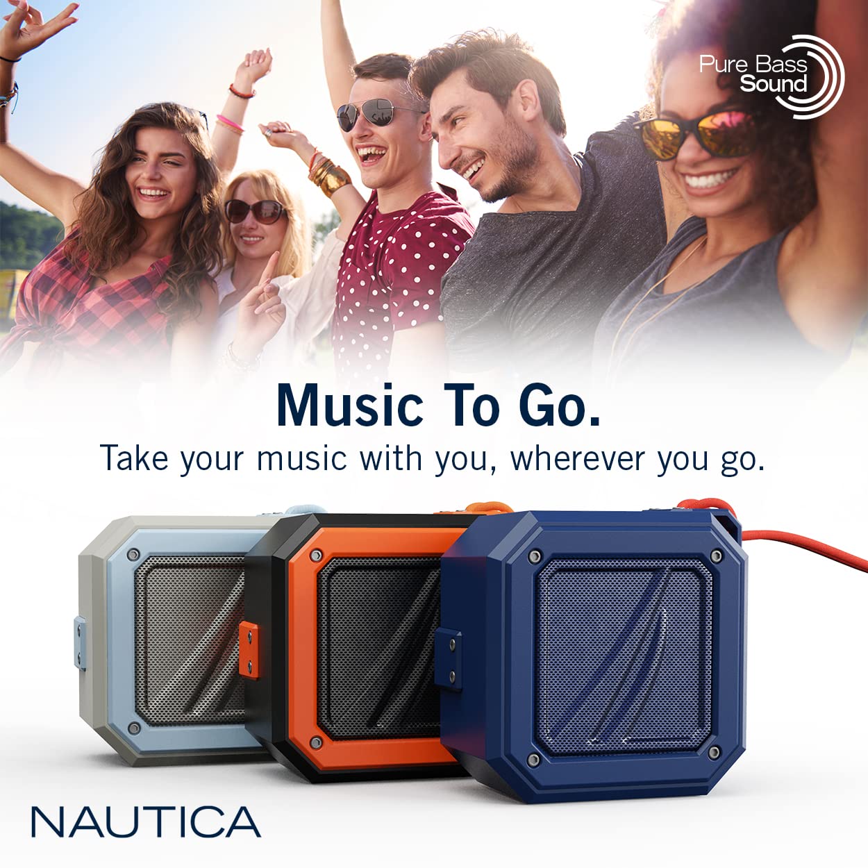 Nautica S100 True Wireless Outdoor Speaker, Portable Ipx5 Waterproof Bluetooth Speaker With 15H Playtime, 200-Day Standby & Tws