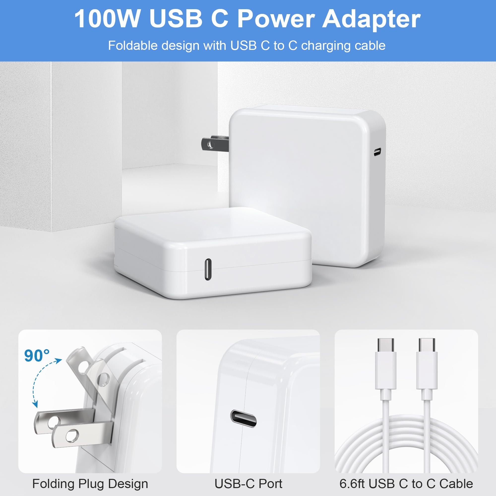 Mac Book Pro Charger   100W Usb C Fast Charger Compatible With Macbook Pro/Macbook Air 16 15 14 13 Inch And All Usb C Device,Usb