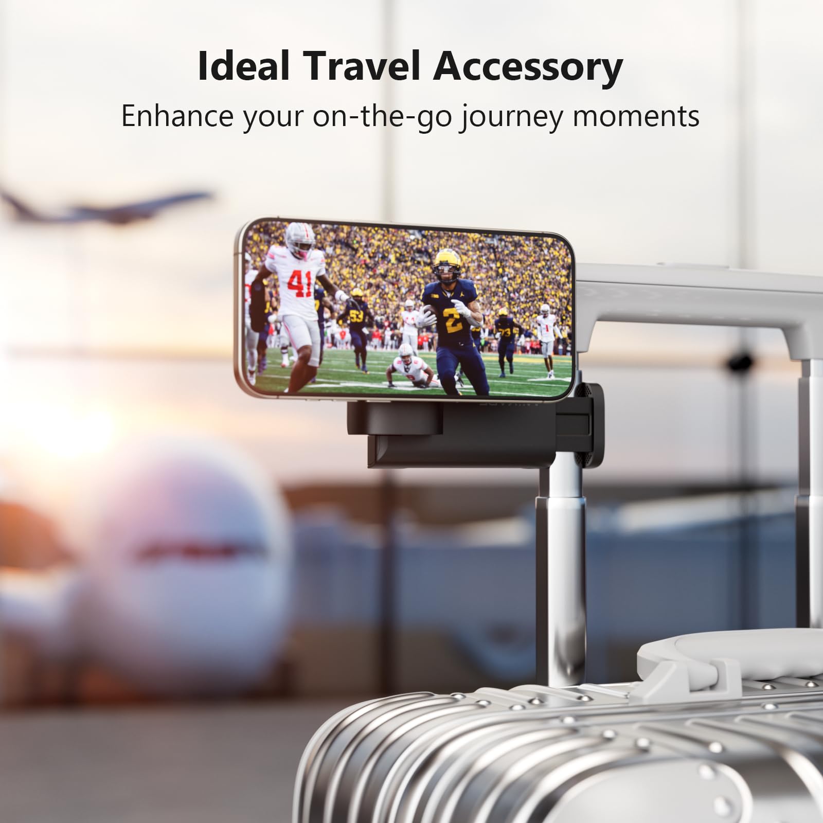 Miikare Airplane Travel Essentials Magnetic Phone Holder Universal Handsfree Phone Mount For Flying With 360 Degree Rotation, Tr