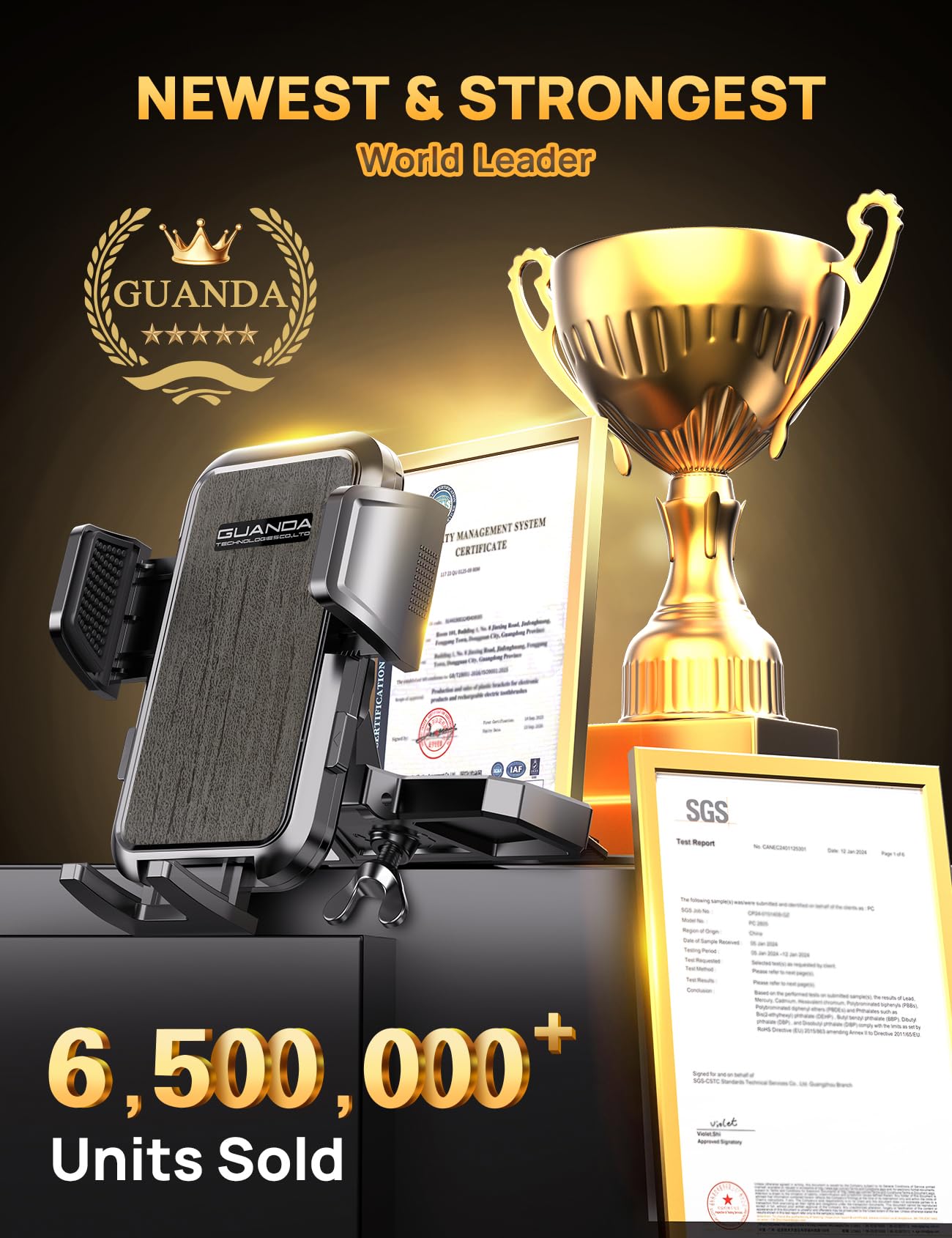 Guanda Technologies Co., Ltd. Cd Phone Mount, Car Phone Holder & Air Vent Clip, Universal Phone Mount For Car Cd Slot, Iphone &