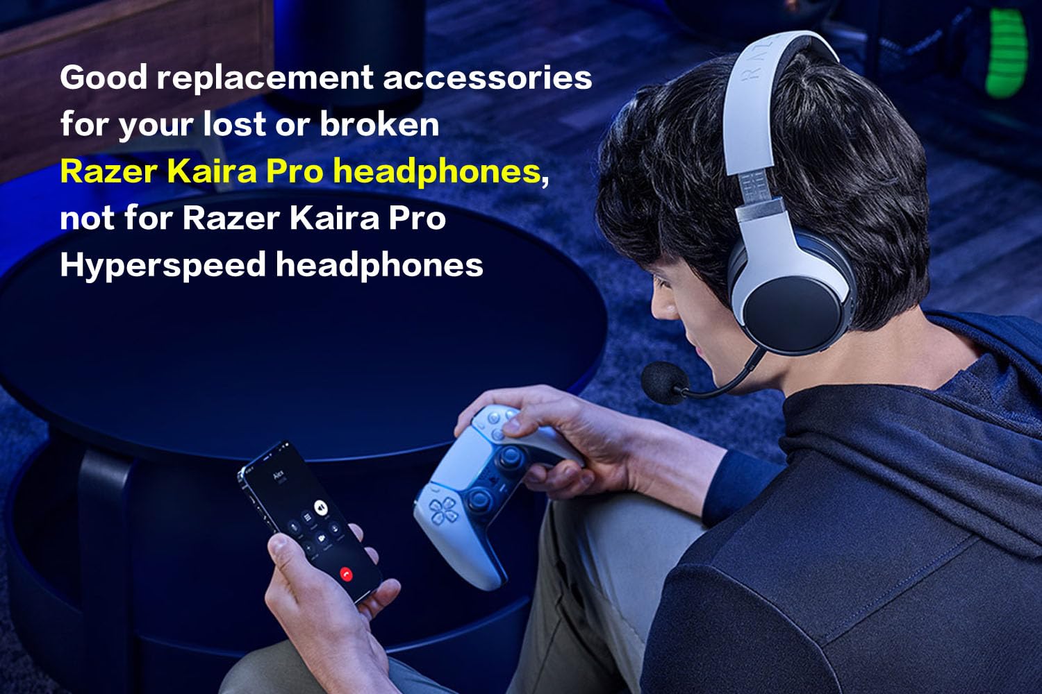Replacement Game Mic For Razer Kaira Pro Headset On Pc/ Ps4/ Ps5, 3.5Mm Detachable Boom Microphone