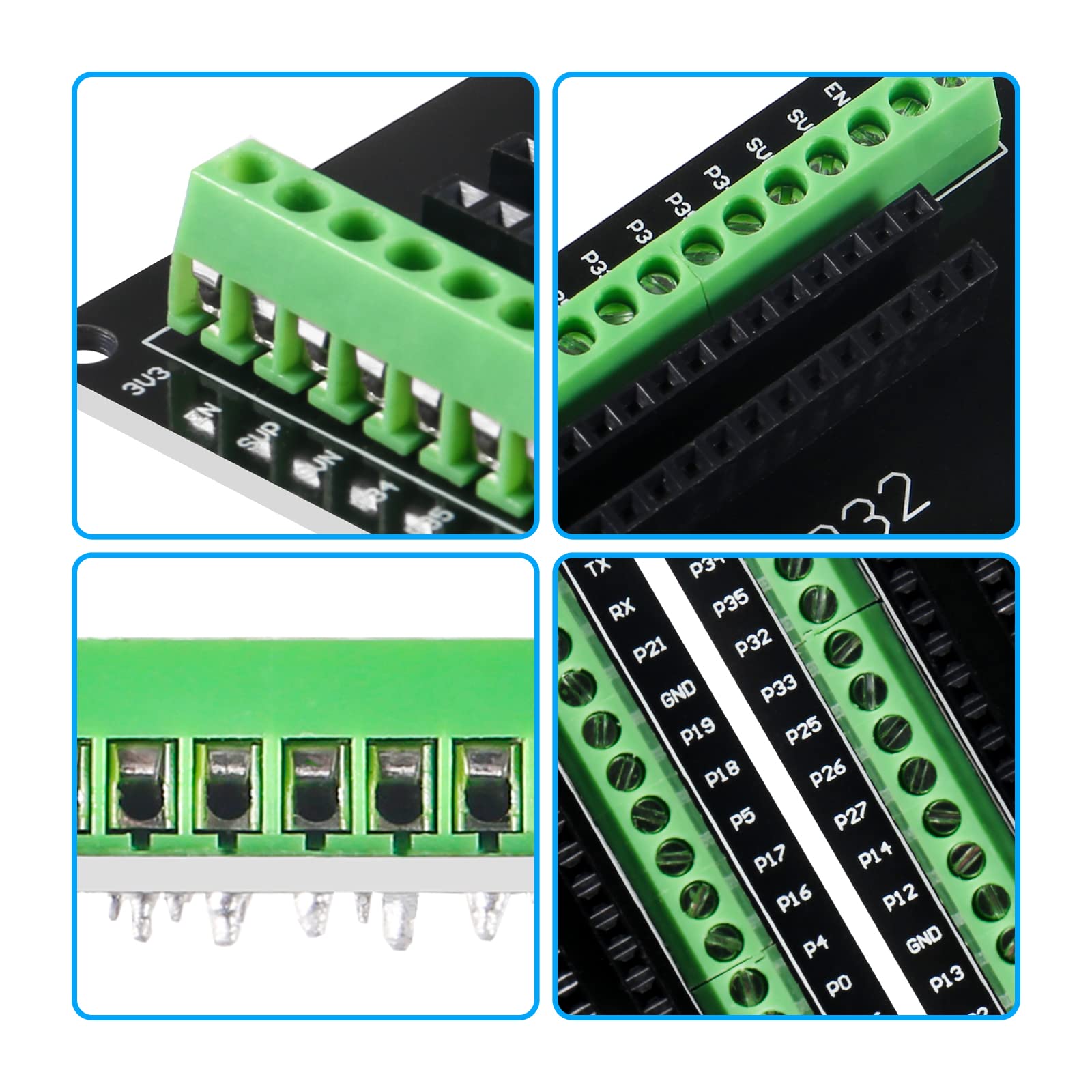 Alinan 2Pcs Esp32 Breakout Board Gpio 1 Into 2 Compatible With 38Pin Narrow Version Esp Wroom 32 Esp32 Microcontroller Developme