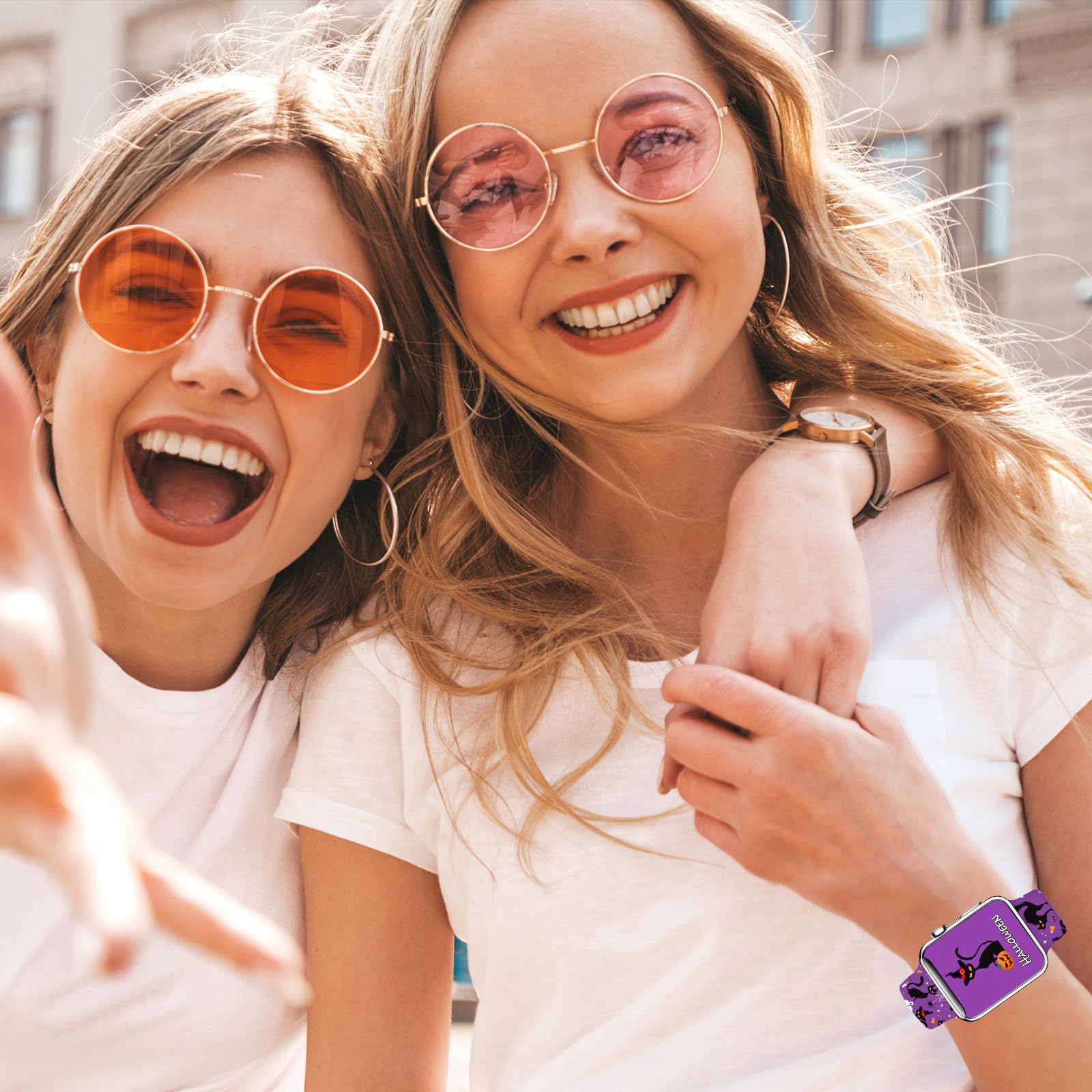 Halloween Scary Pumpkin Cat Fashion Sport Watch Band Compatible With Apple Watch 38Mm 40Mm 41Mm 42Mm 44Mm 45Mm 49Mm For Women Me