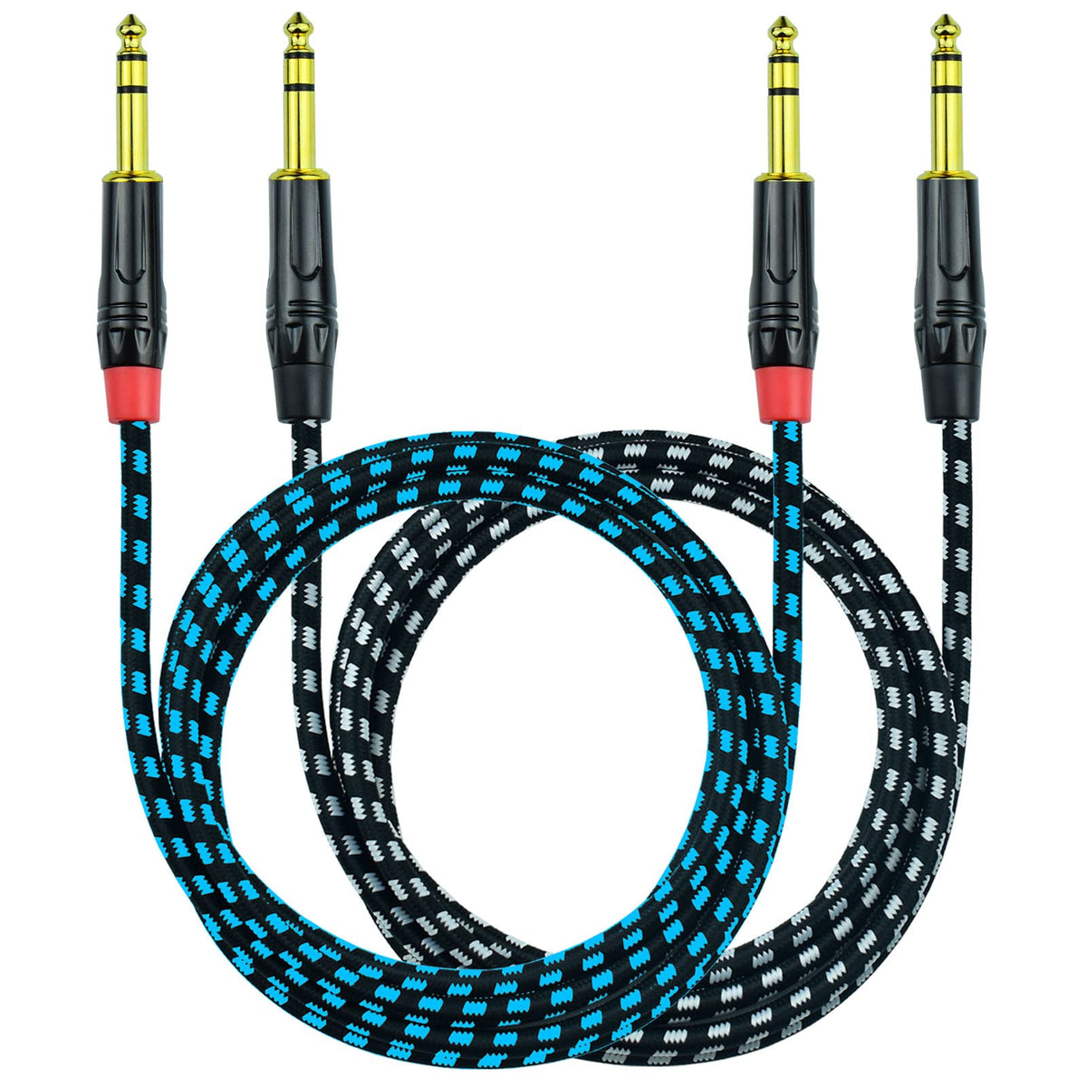 Mugteeve Balanced 1/4 Inch Trs To Trs Male Interconnect Patch Cable, 6.6Ft Stereo Quarter Inch 6.35Mm To 6.35Mm Audio Cord, Nylo