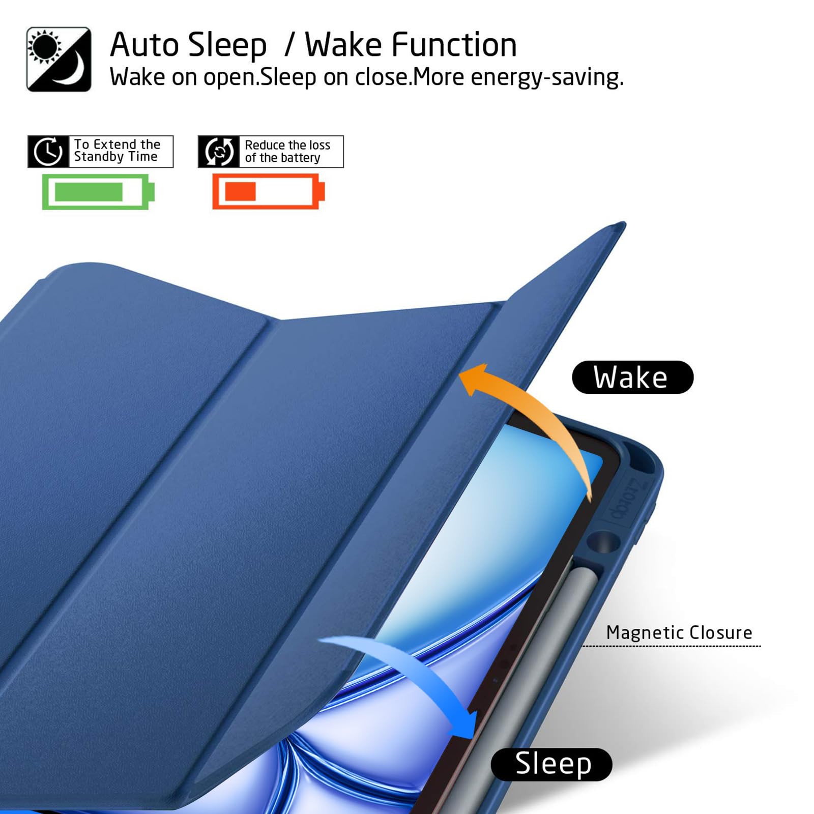 Ztotopcases For Ipad Air 13 Inch (M2) Case/Ipad Pro 12.9 3Rd Generation 2018 With Pencil Holder, Lightweight Slim Soft Tpu Back