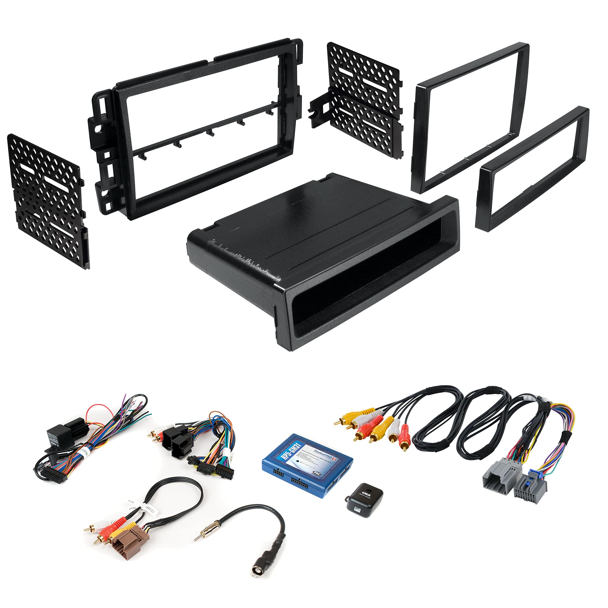 Single/Double Din Radio Dash Kit For 2007 2013 Chevy Silverado, Tahoe, Suburban, Yukon, Gmc Sierra W/Radio Module, Steering Whee