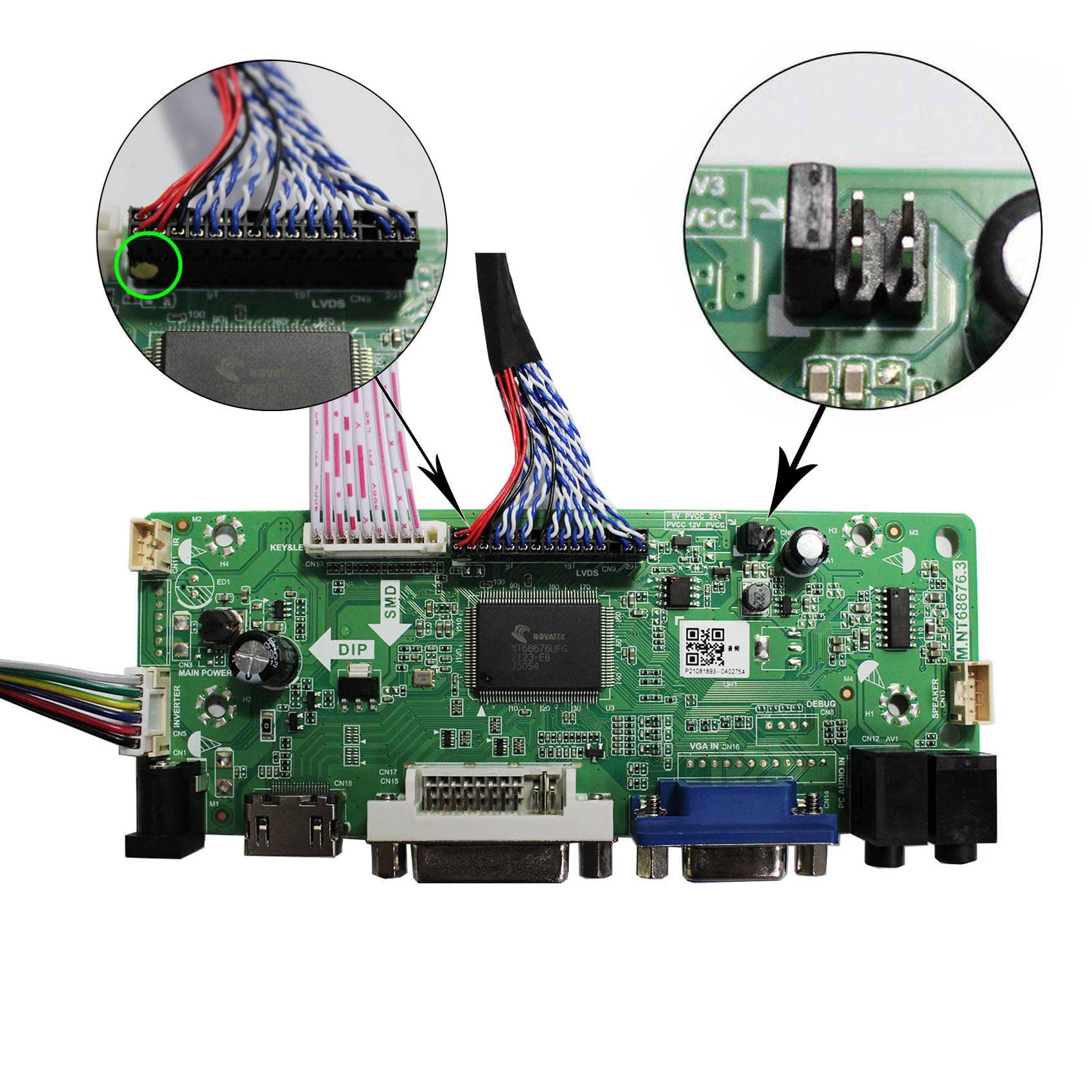 Vsdisplay Hd Mi Vga Dvi Audio Lcd Controller Board For 21.5'' 23.8'' 1920X1080 30Pin Lcd Screen T215Hvn01.0 M215Hw03 V1 V2 M215H