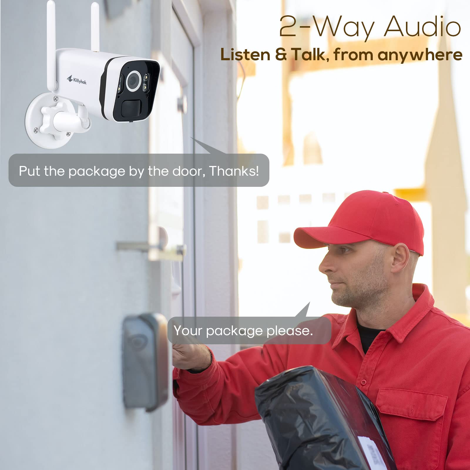 Kittyhok Solar Home Security Camera System, 4Pcs 2K Ultra Solar Security Cameras Wireless Outdoor, Smart Human Detection, Spotlight, Forever Power, 10Ch Nvr, 60 Days Local Storage, 0 Monthly Fee